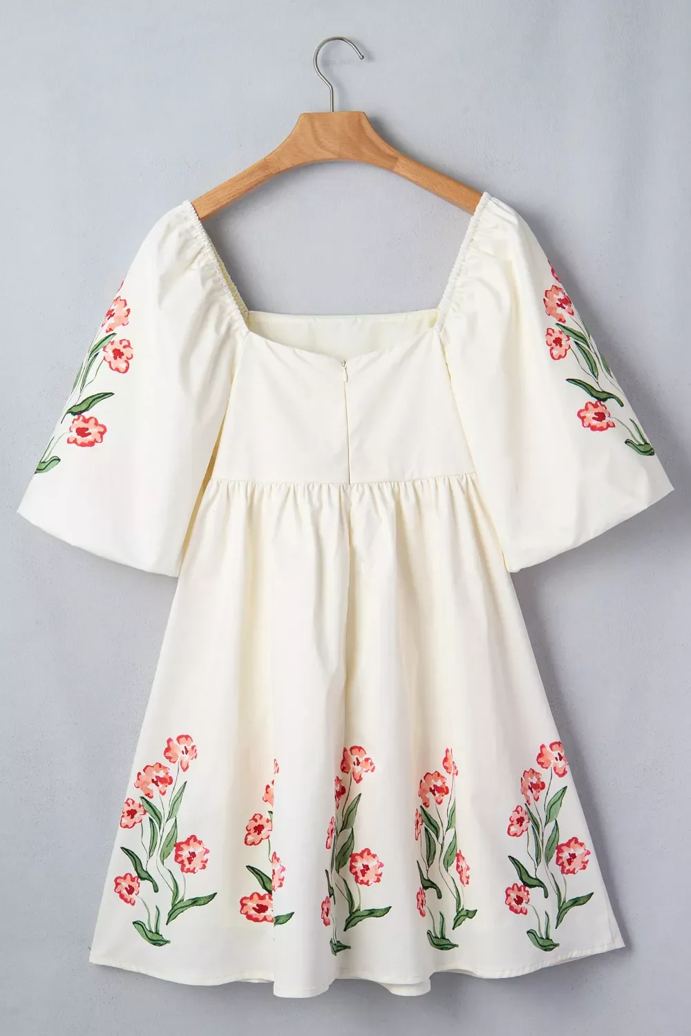 Floral Puff Sleeve Babydoll Dress - Image 4