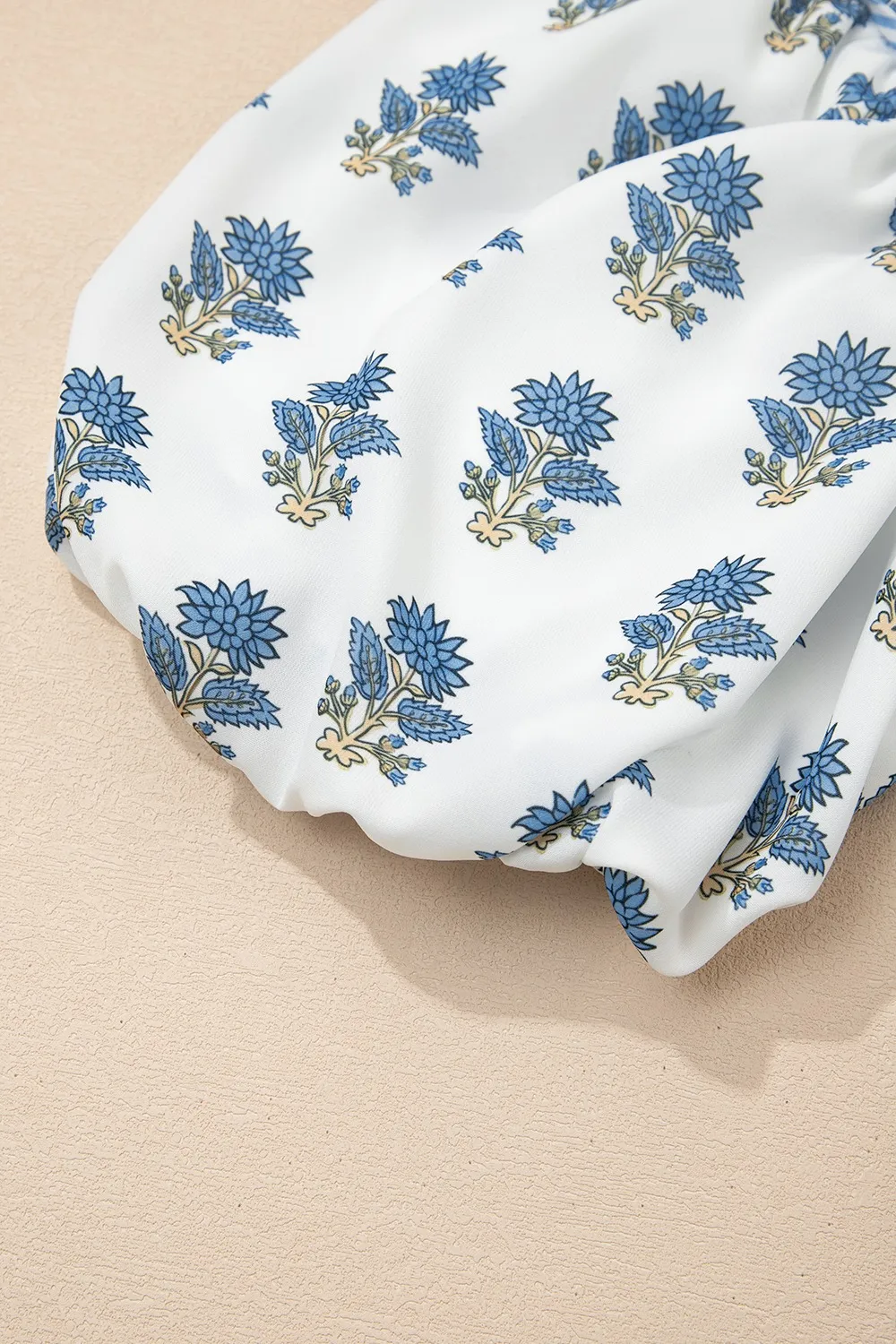 Floral Puff Sleeve Mini Dress with Pockets - Image 9