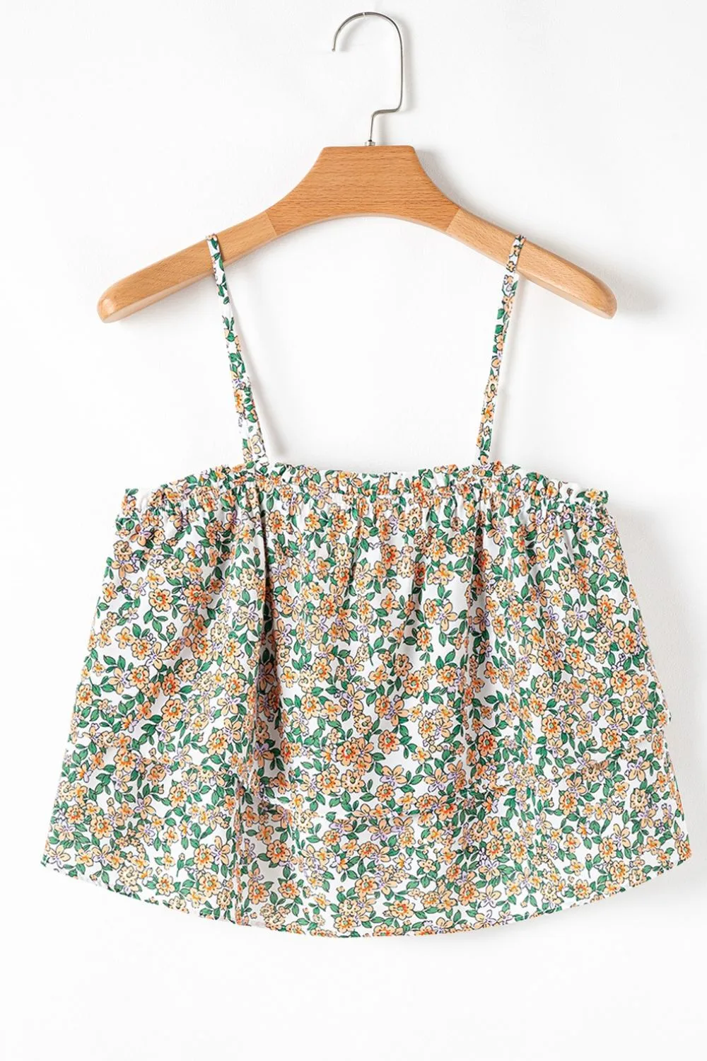 Floral Spaghetti Strap Ruffled Cami - Image 6