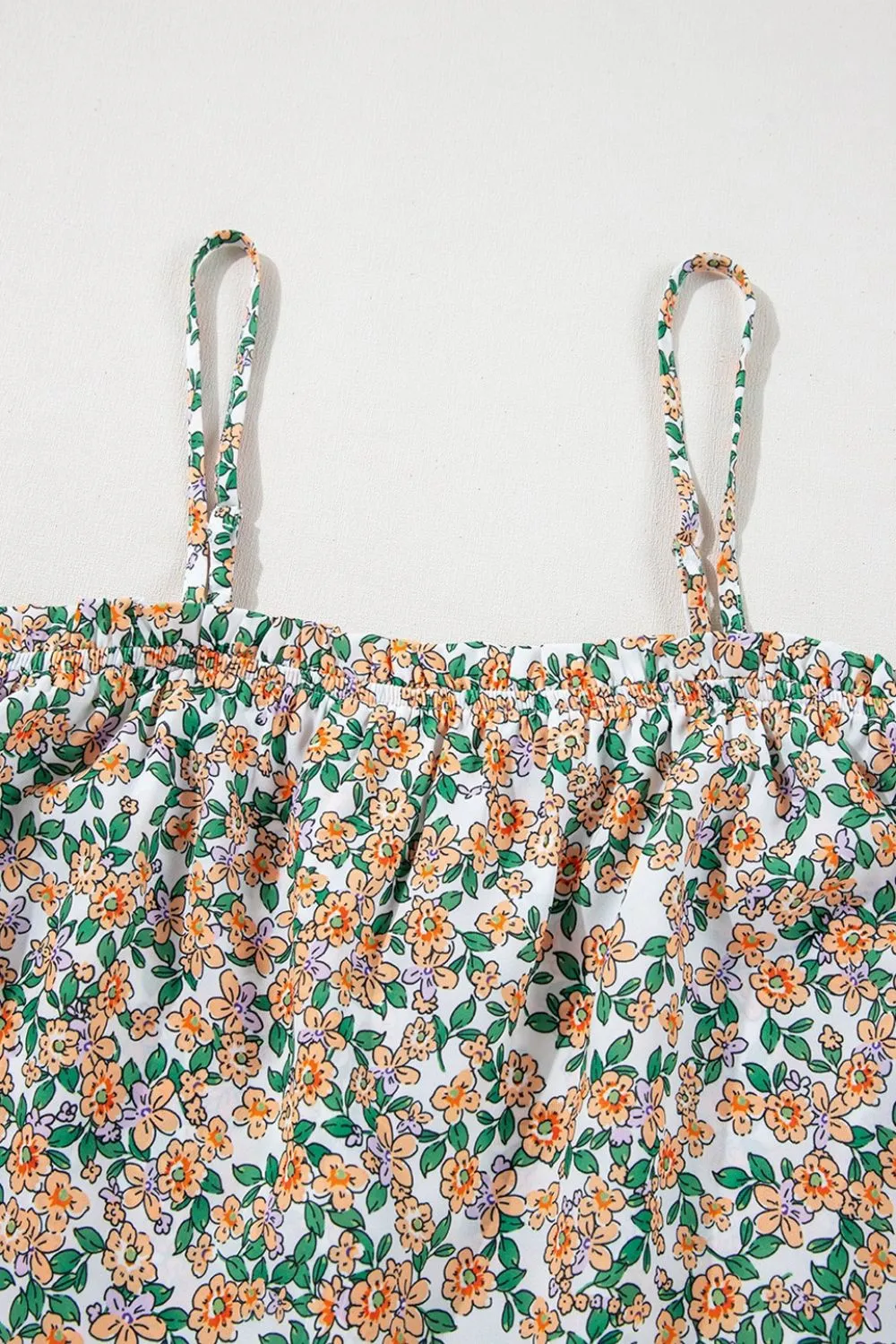 Floral Spaghetti Strap Ruffled Cami - Image 8