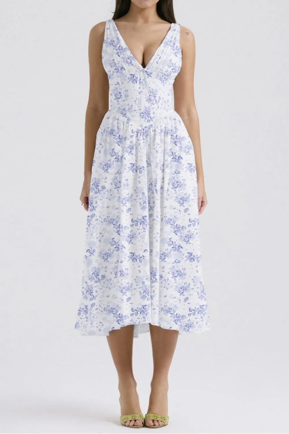 Floral V-Neck Sleeveless Midi Dress with Pockets - Image 10