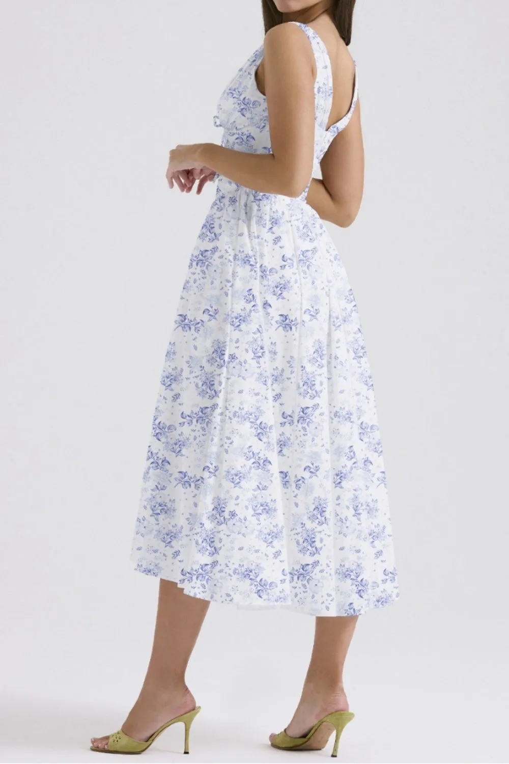 Floral V-Neck Sleeveless Midi Dress with Pockets - Image 11