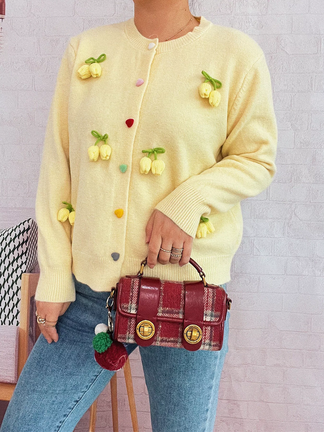 Flower Button Up Long Sleeve Cardigan - Image 25