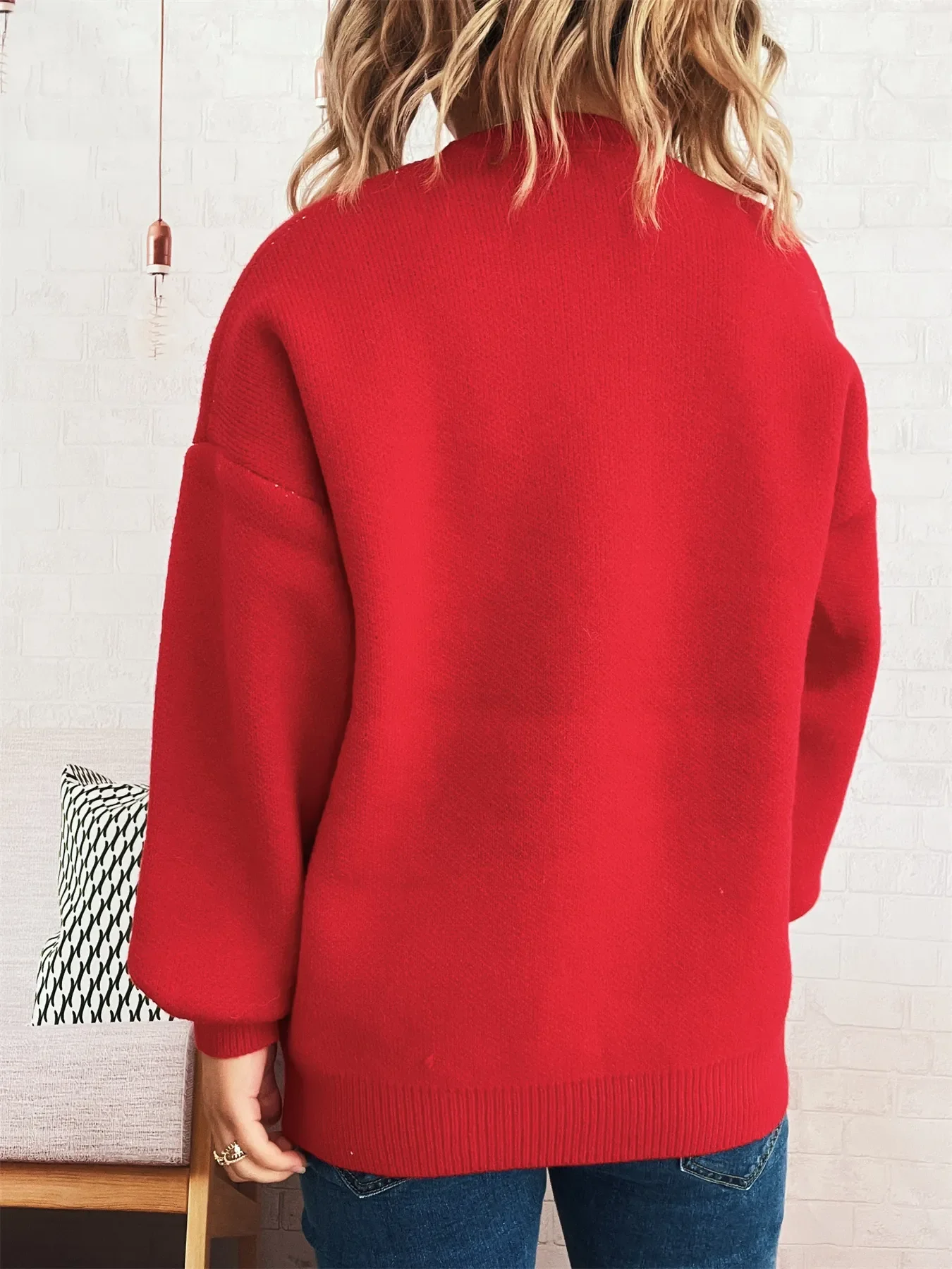 Flower Dropped Shoulder Sweater - Image 6