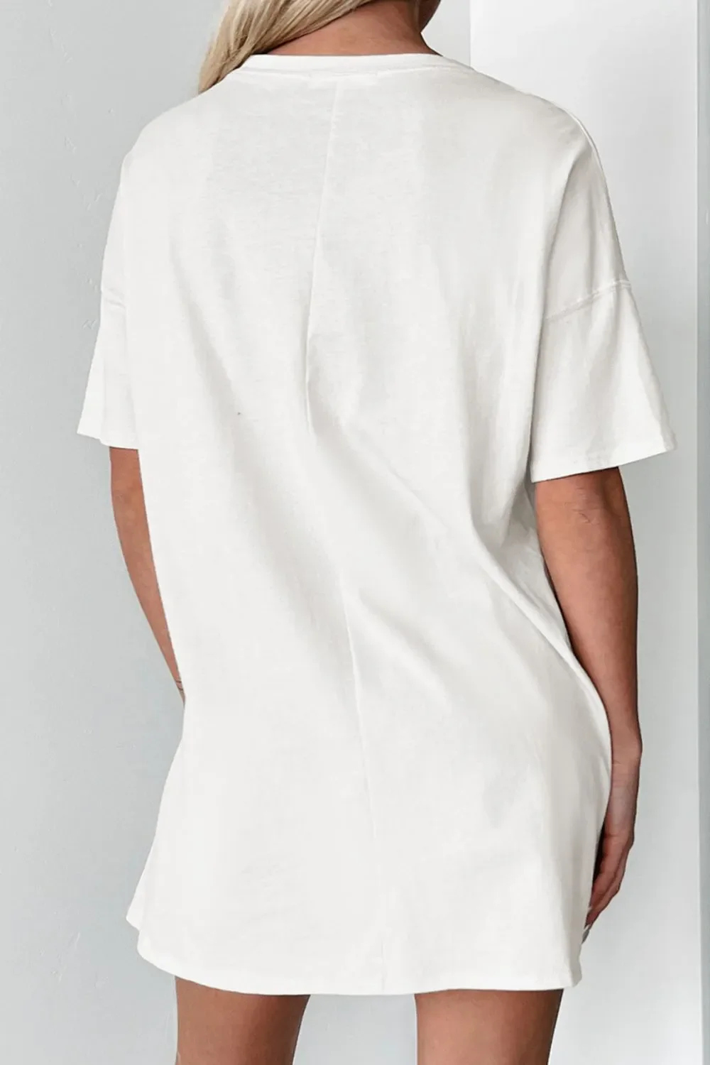 Flower Graphic Round Neck Short Sleeve T-Shirt - Image 3