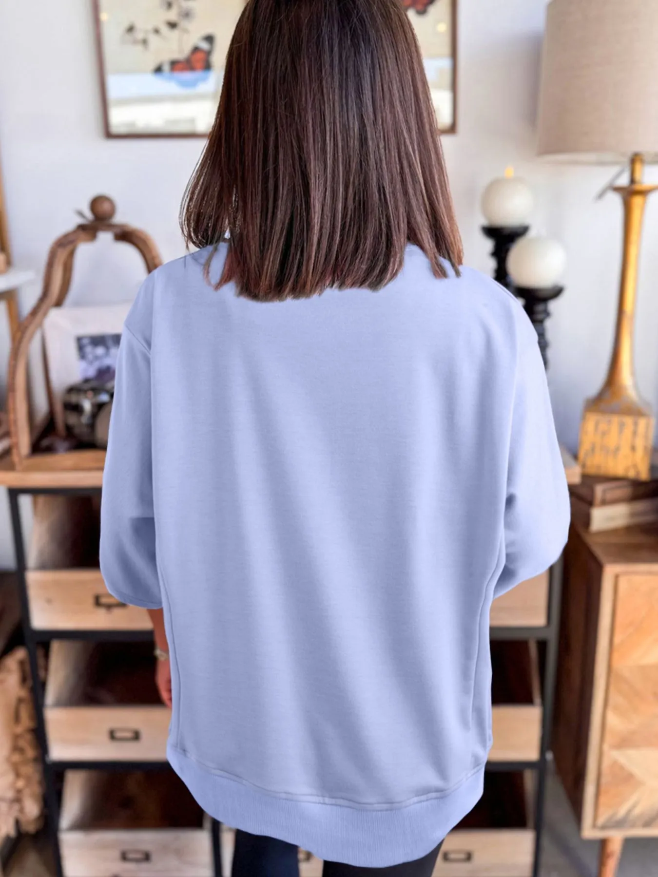 Flower Oversized Round Neck T-Shirt - Image 12