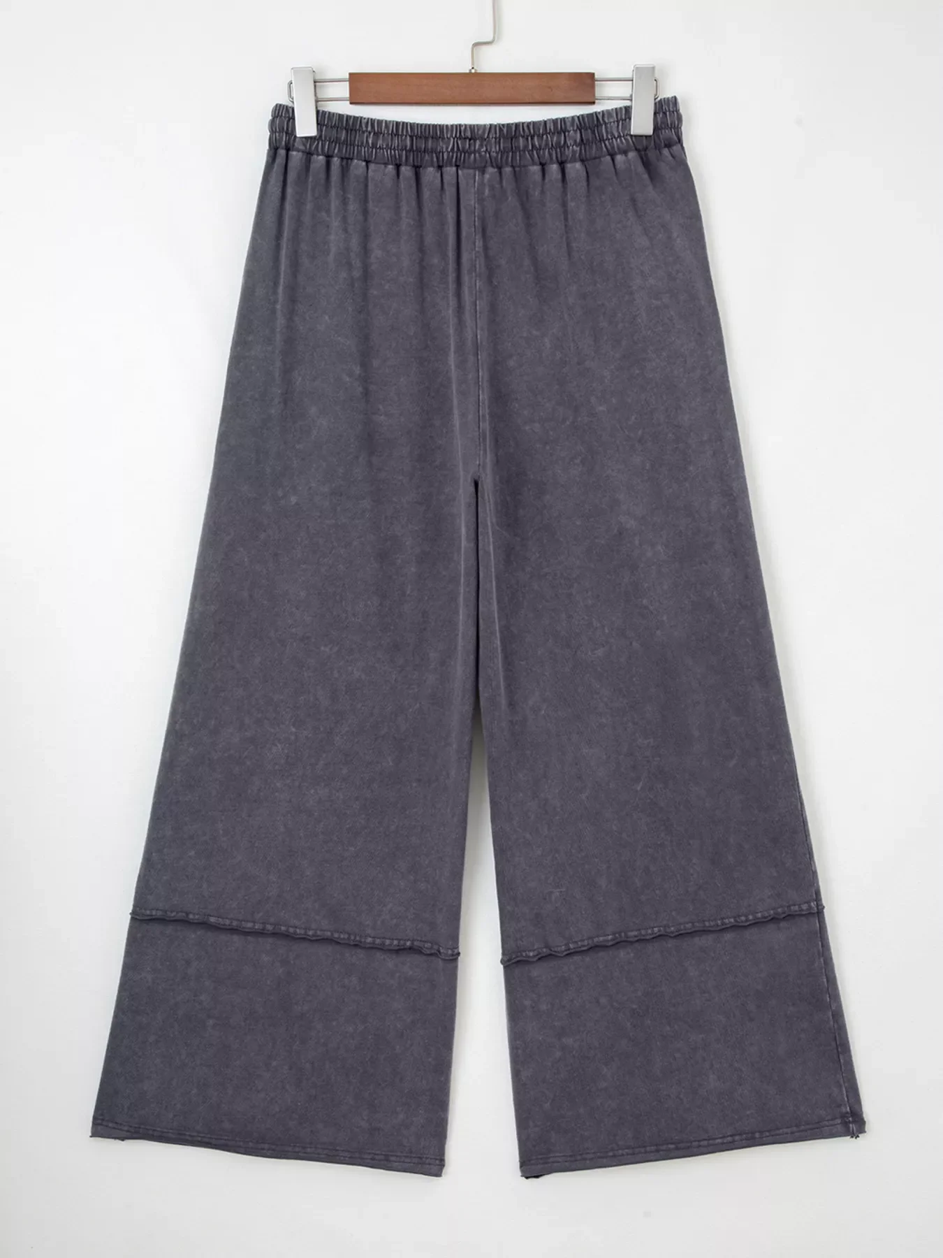 Flower Patch Mineral Washed Terry Knit Cropped Wide Leg Pants - Image 5