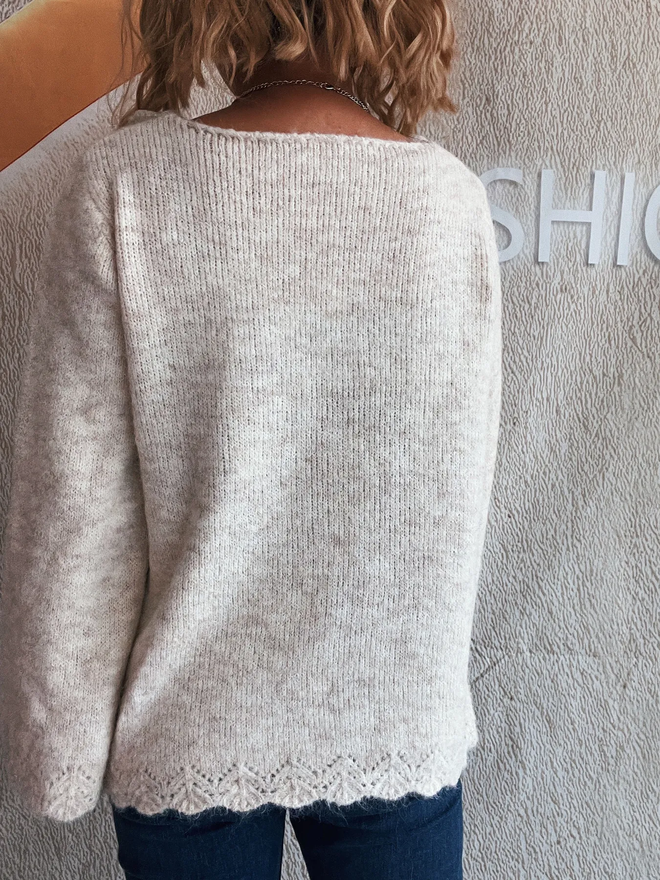 Flower V-Neck Long Sleeve Sweater - Image 6