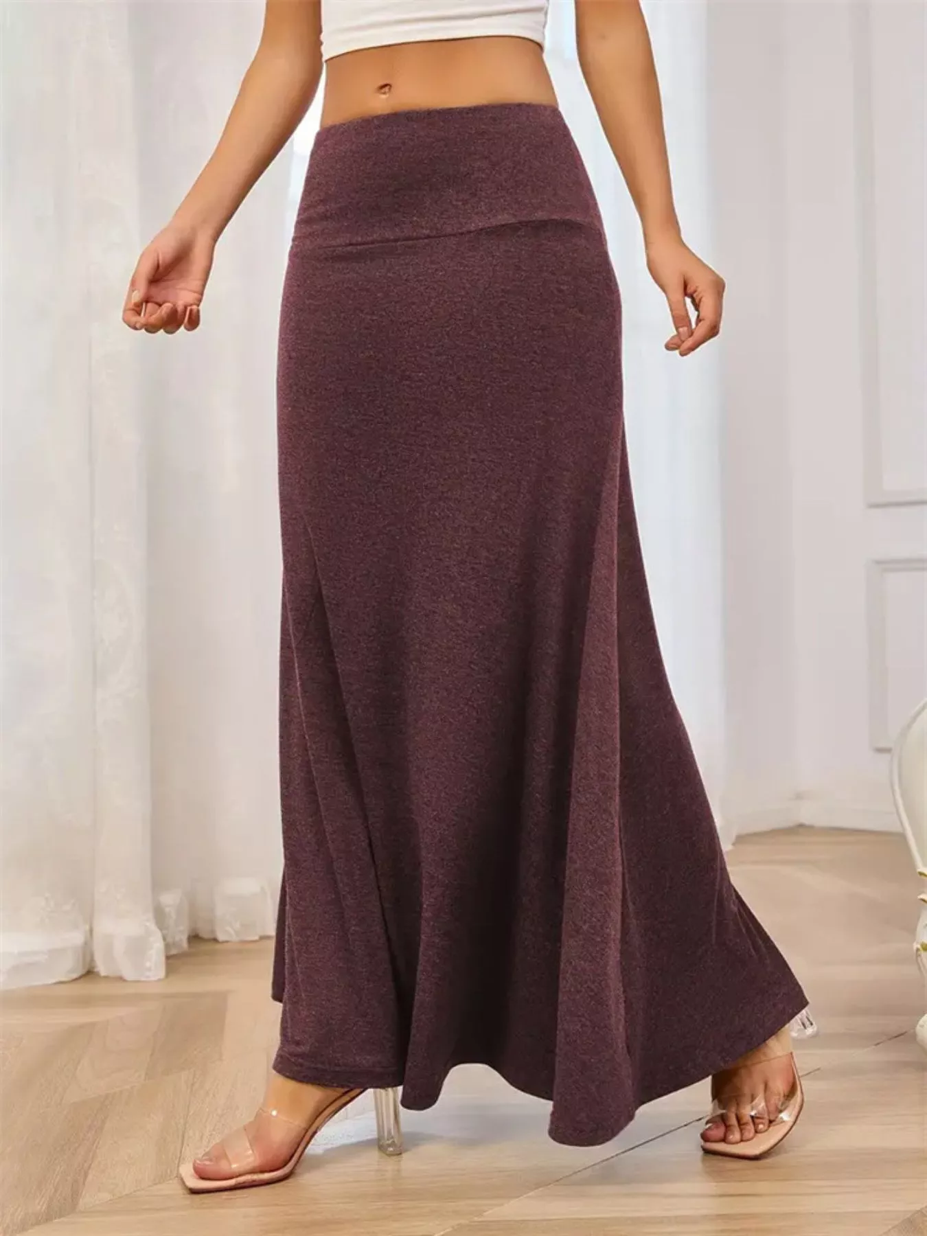 Flowy Maxi Skirt with Wide Waistband - Image 10
