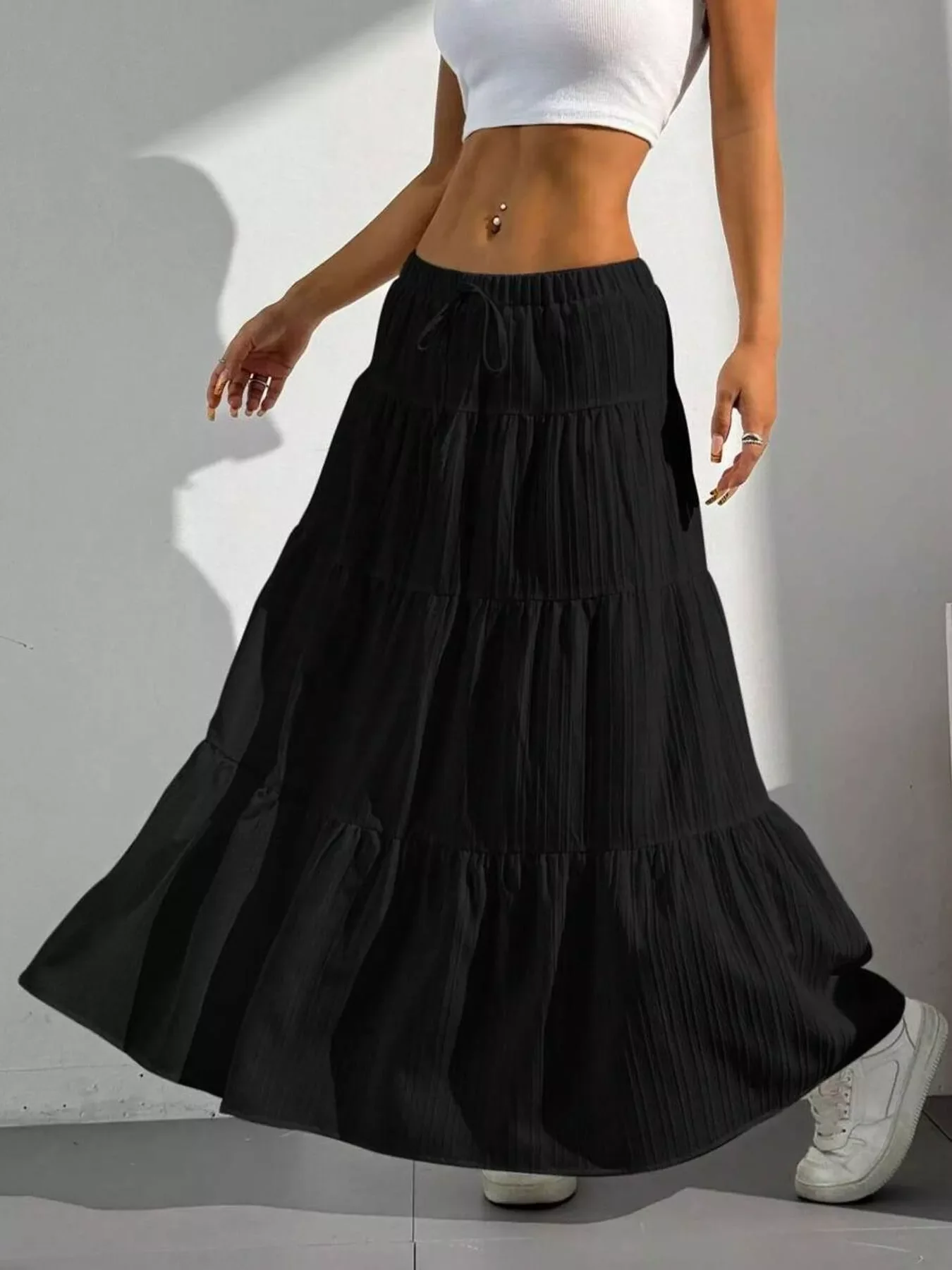 Flowy Tiered Maxi Skirt - Image 10
