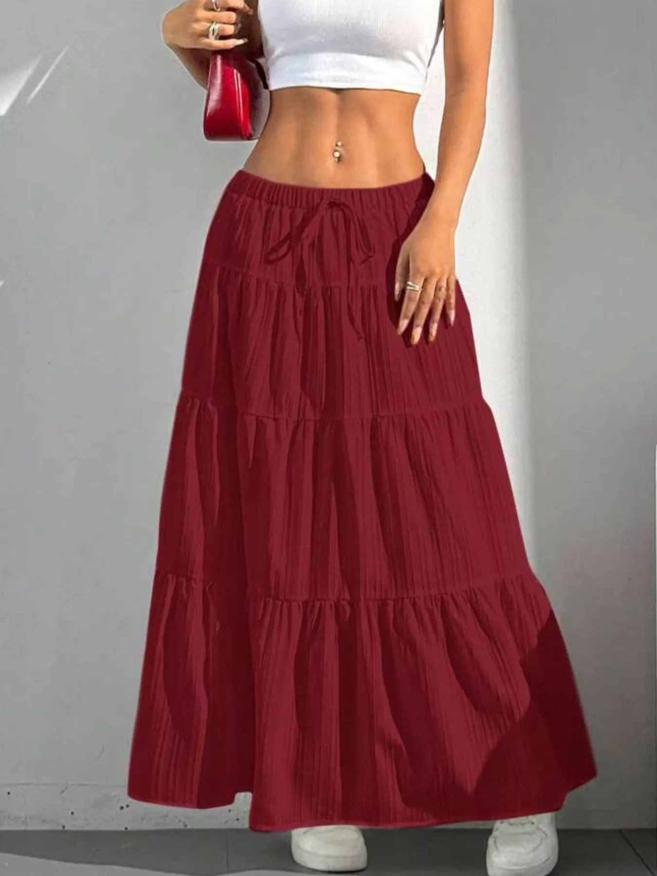 Flowy Tiered Maxi Skirt - Image 17