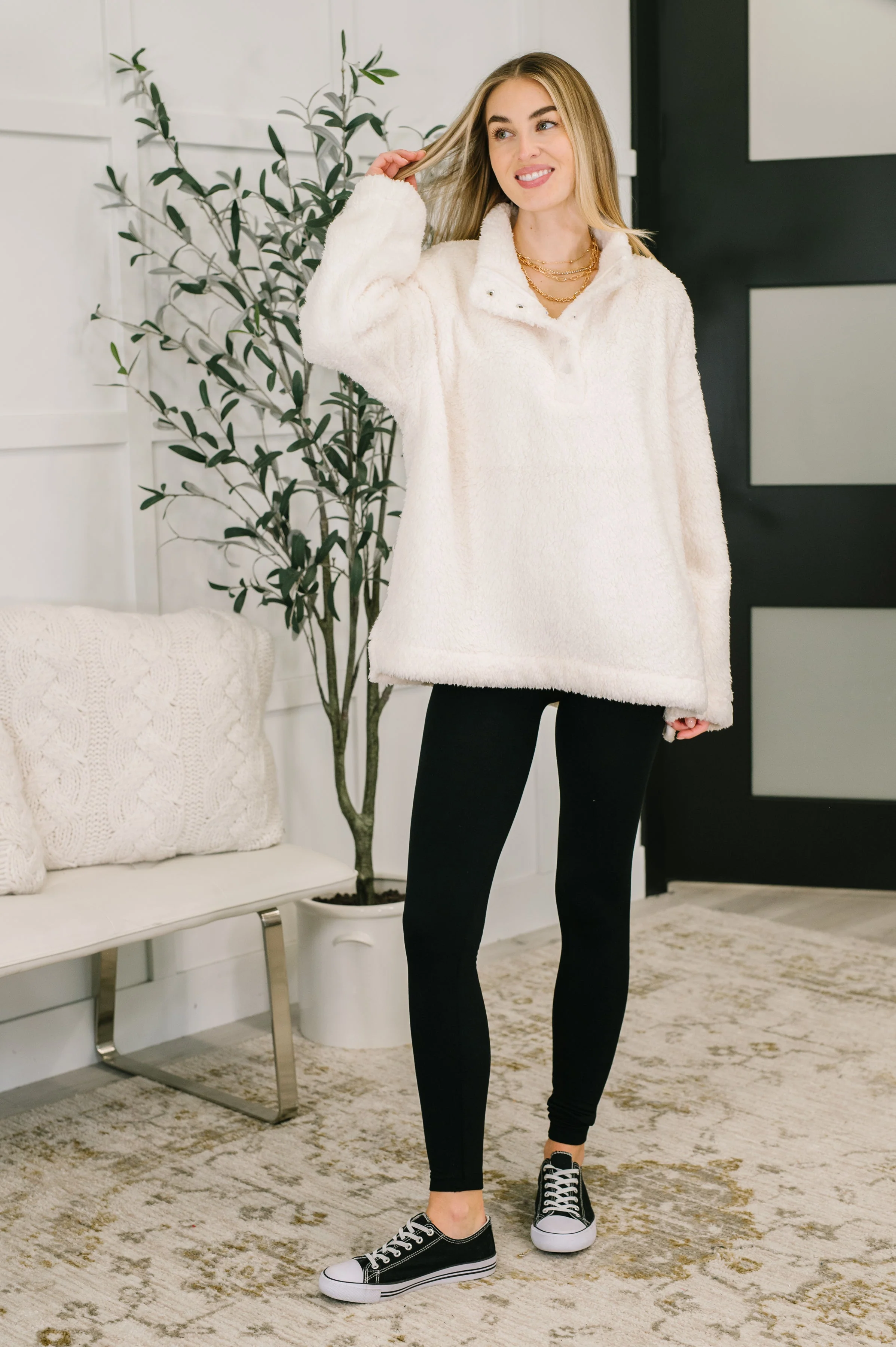 Fluffy Flurry Snap Button Pullover - Image 3
