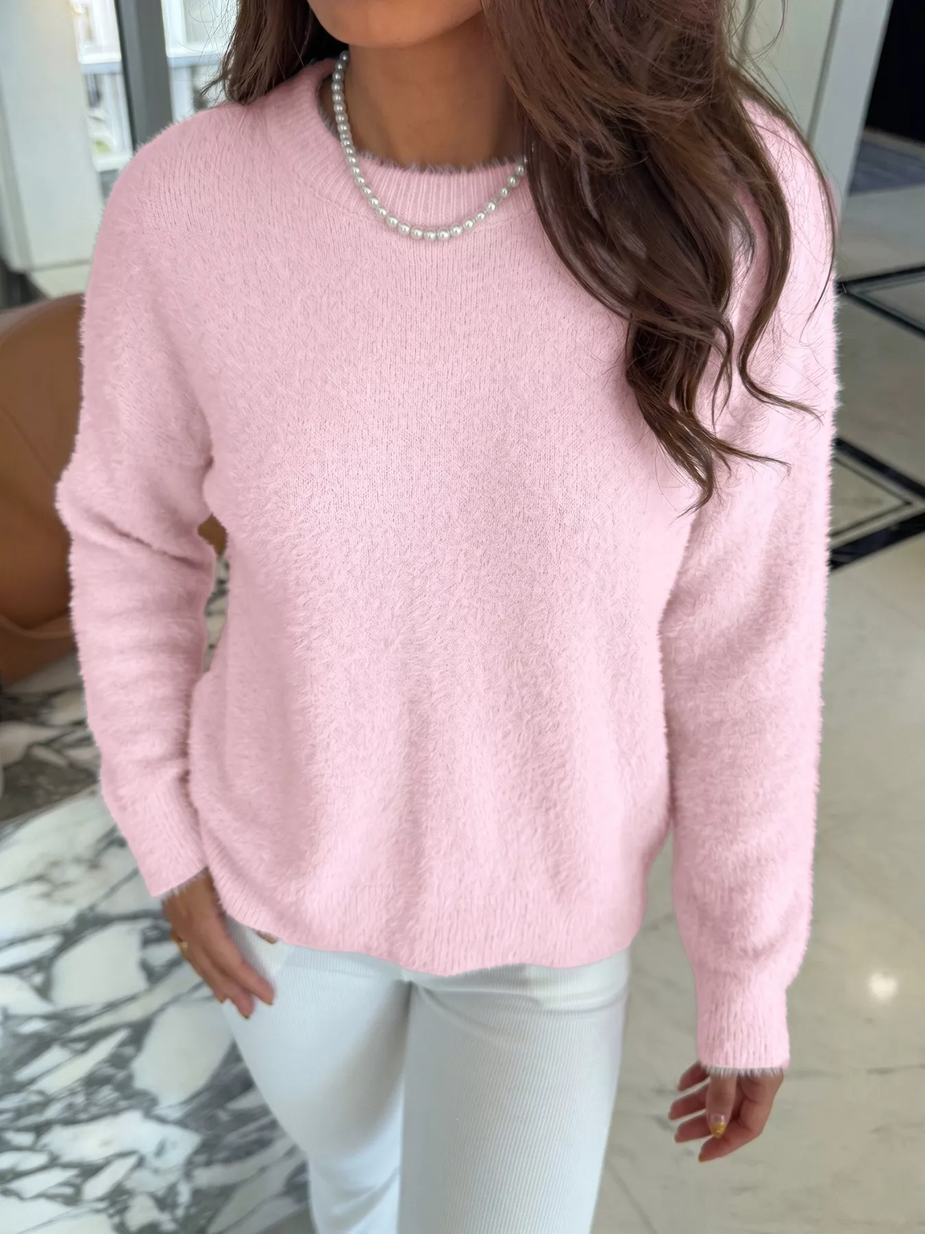 Fluffy Long Sleeve Sweater - Image 6