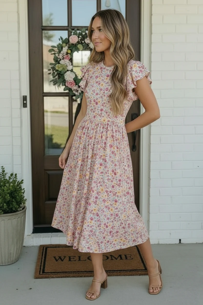 Flutter Into Spring Floral Midi Dress - Image 2