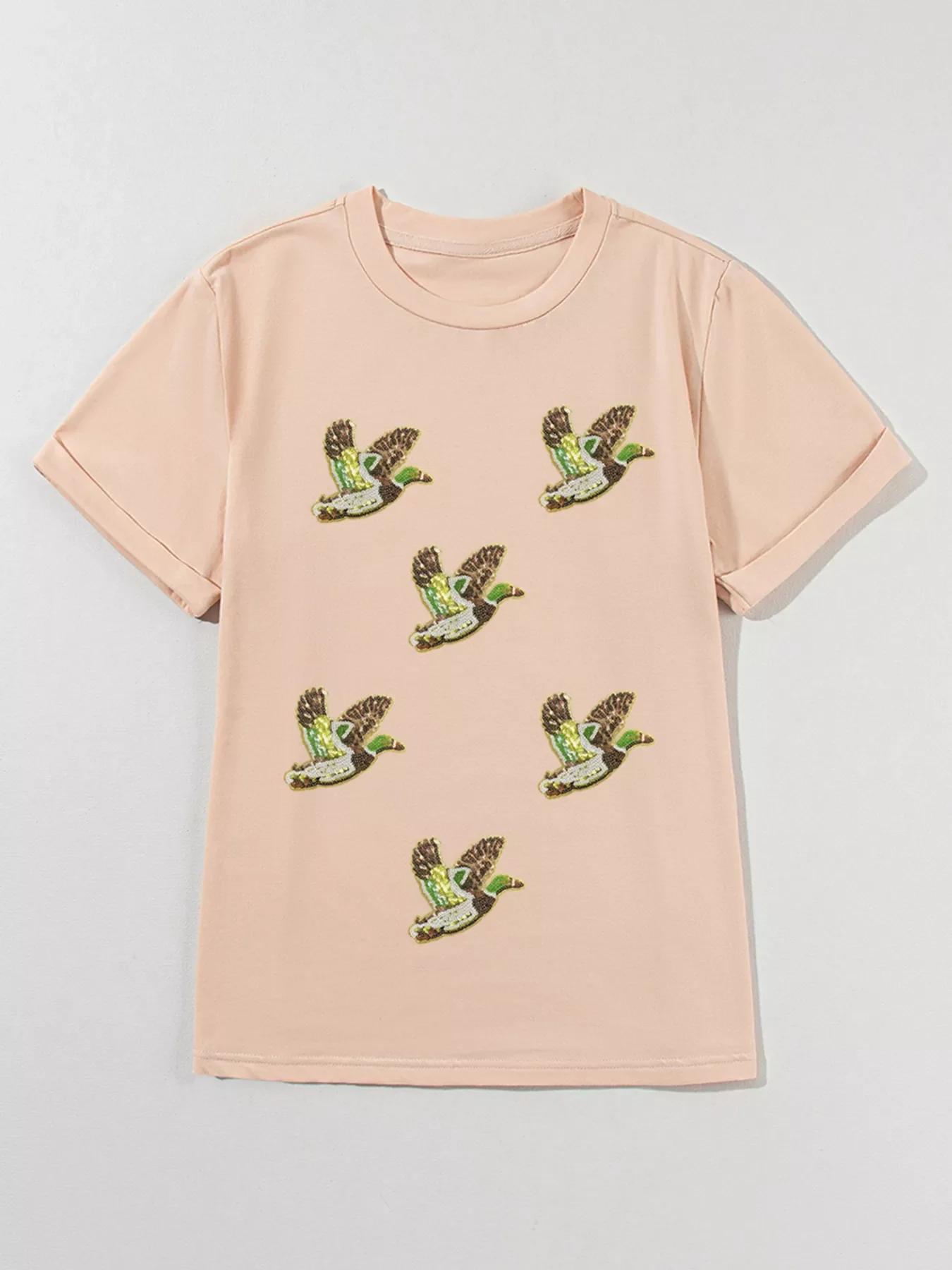 Flying Mallard Sequin Patched Short Sleeve Tee - Image 4