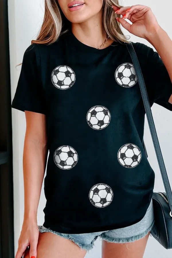 Football Round Neck Short Sleeve T Shirt - Image 4