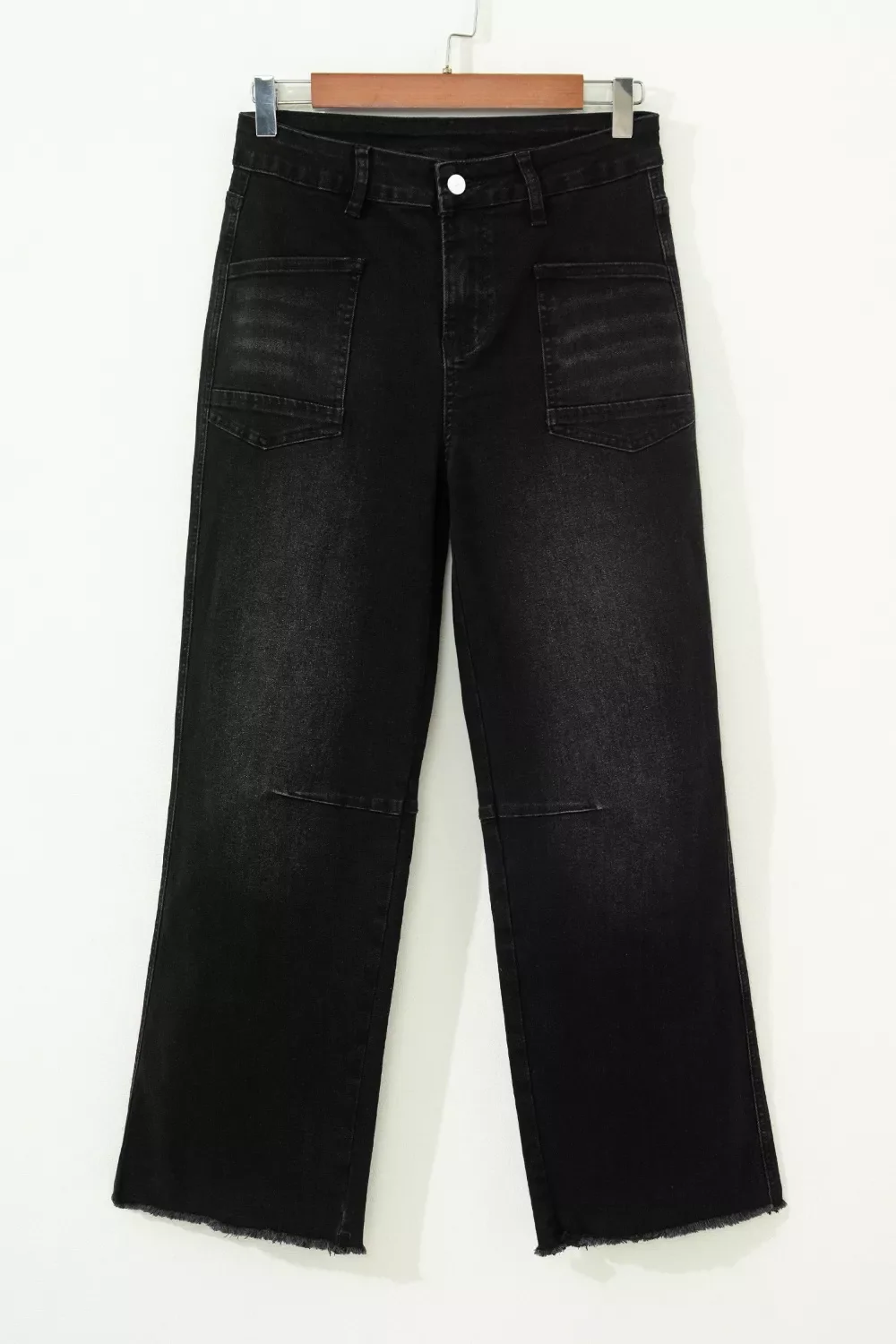 Frayed Cropped Straight Jeans - Image 2