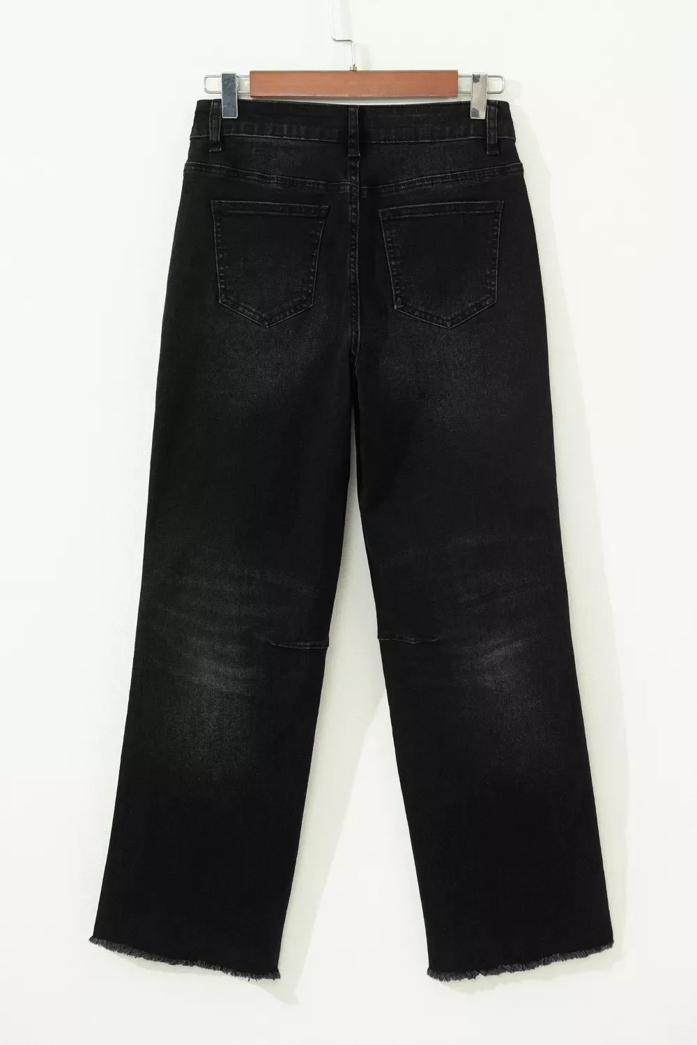 Frayed Cropped Straight Jeans - Image 3