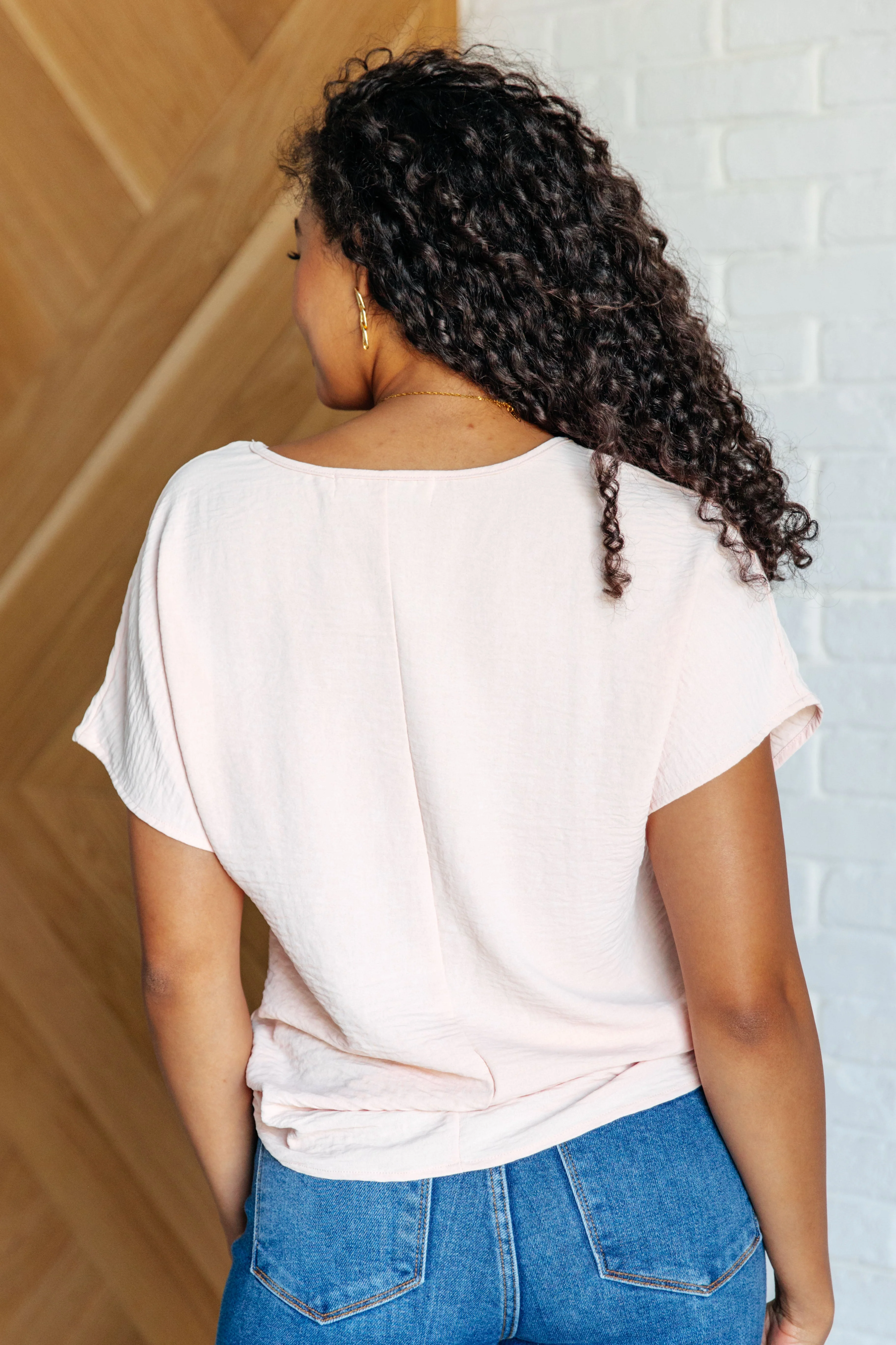 Frequently Asked Questions V-Neck Top in Blush - Image 7