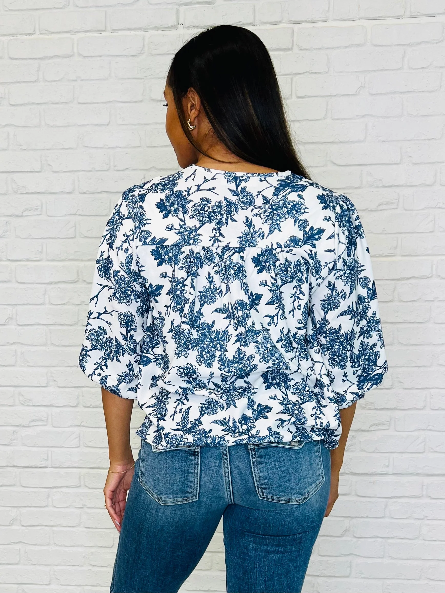 Frill Me With Sunshine in Ivory and Navy - Image 4