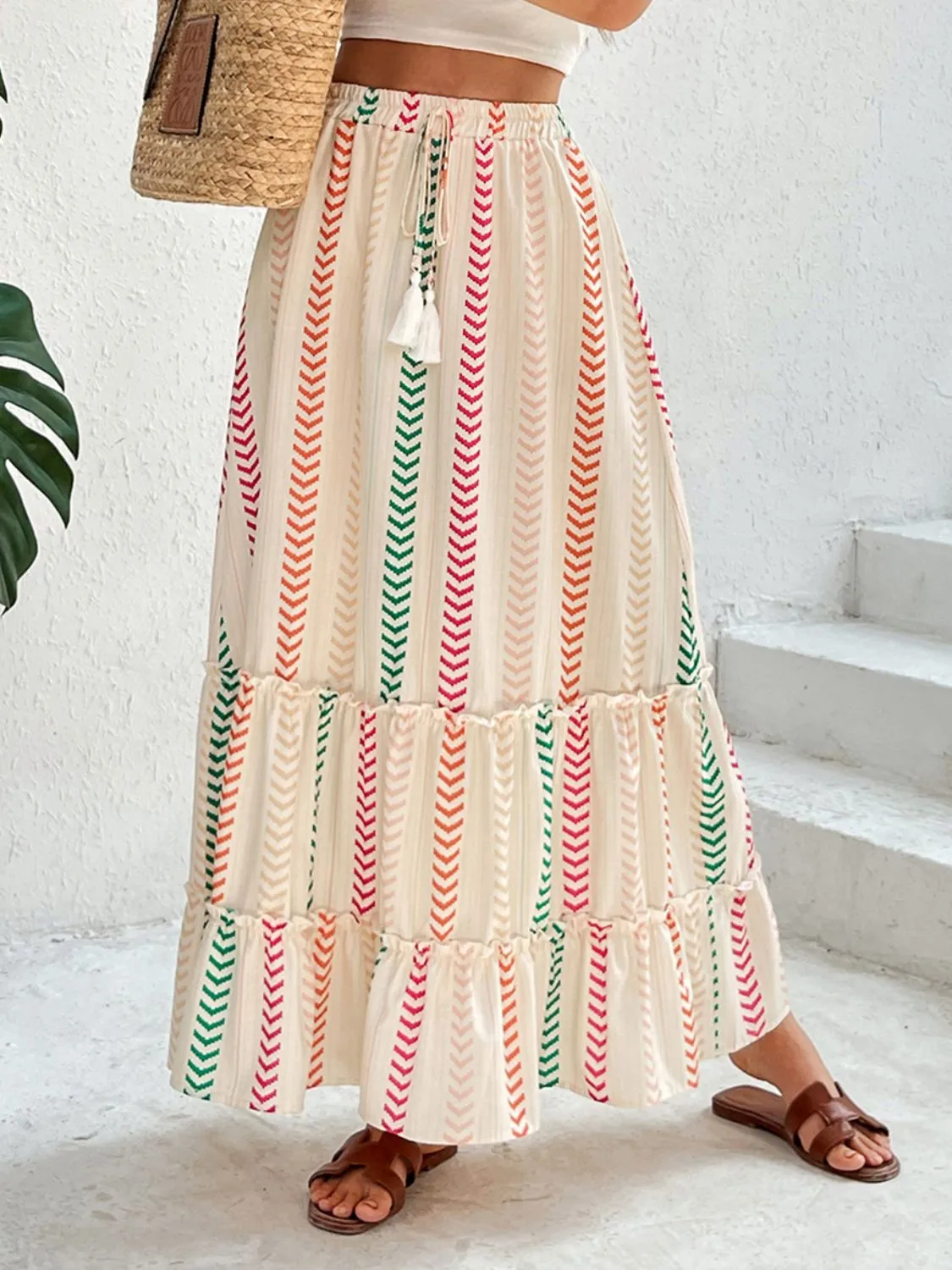 Frill Printed Maxi Skirt - Image 3