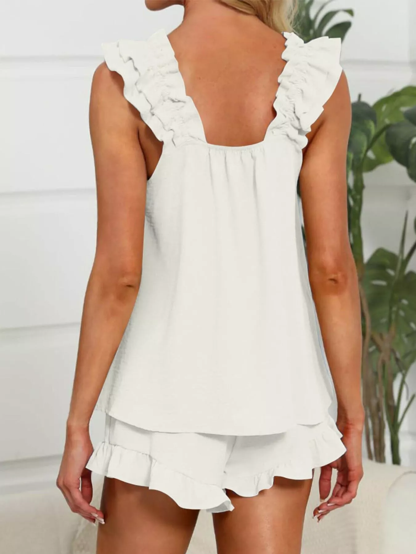 Frill Scoop Neck Tank and Shorts Set - Image 12