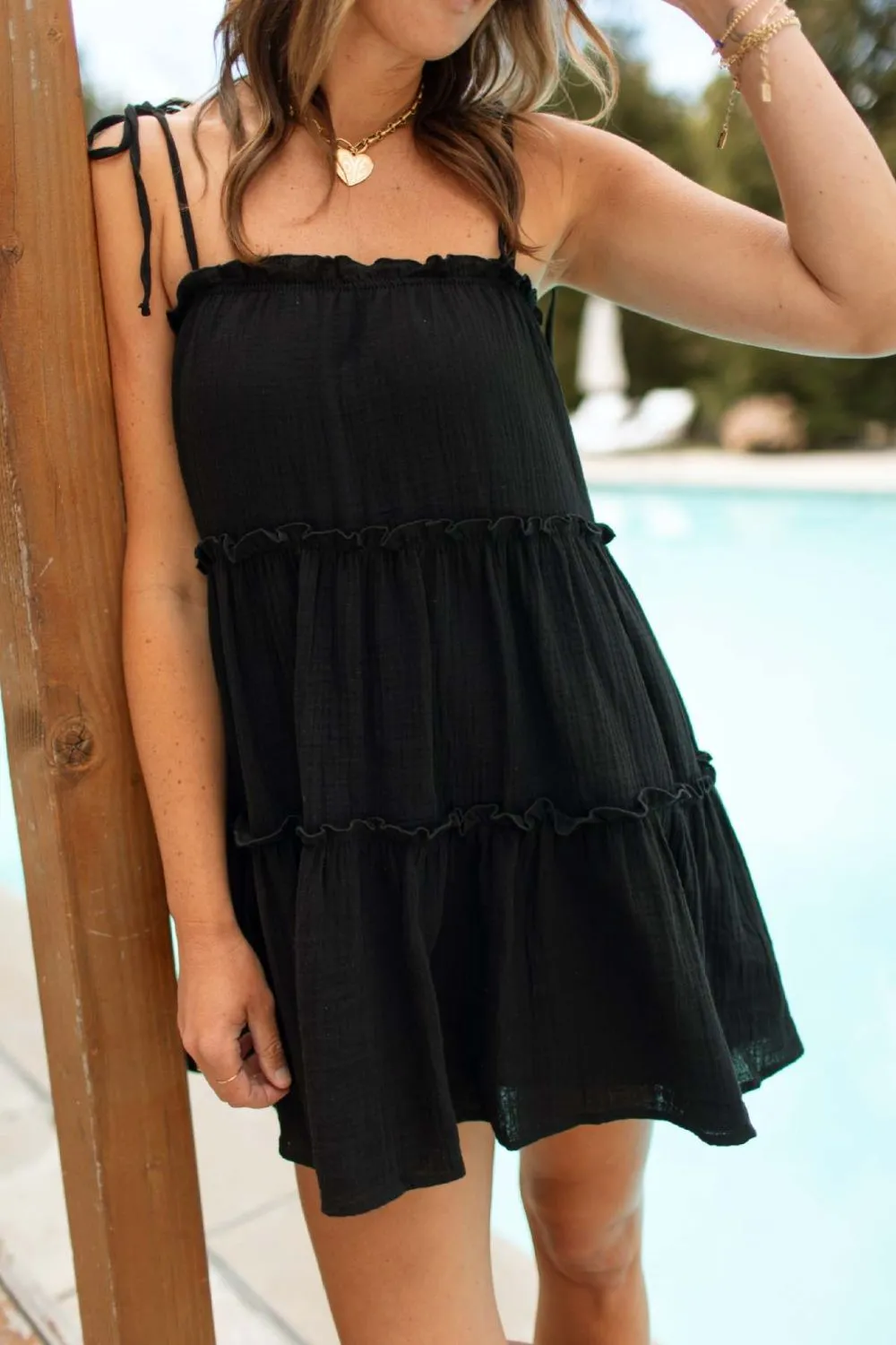 Frill Square Neck Mini Cami Dress - Image 5