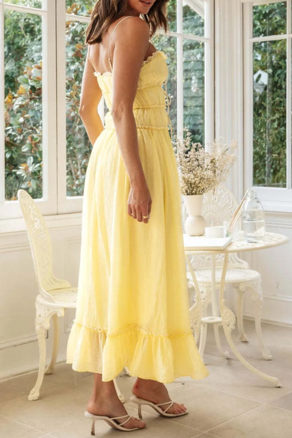 Frill Tied Front Midi Cami Dress - Image 10