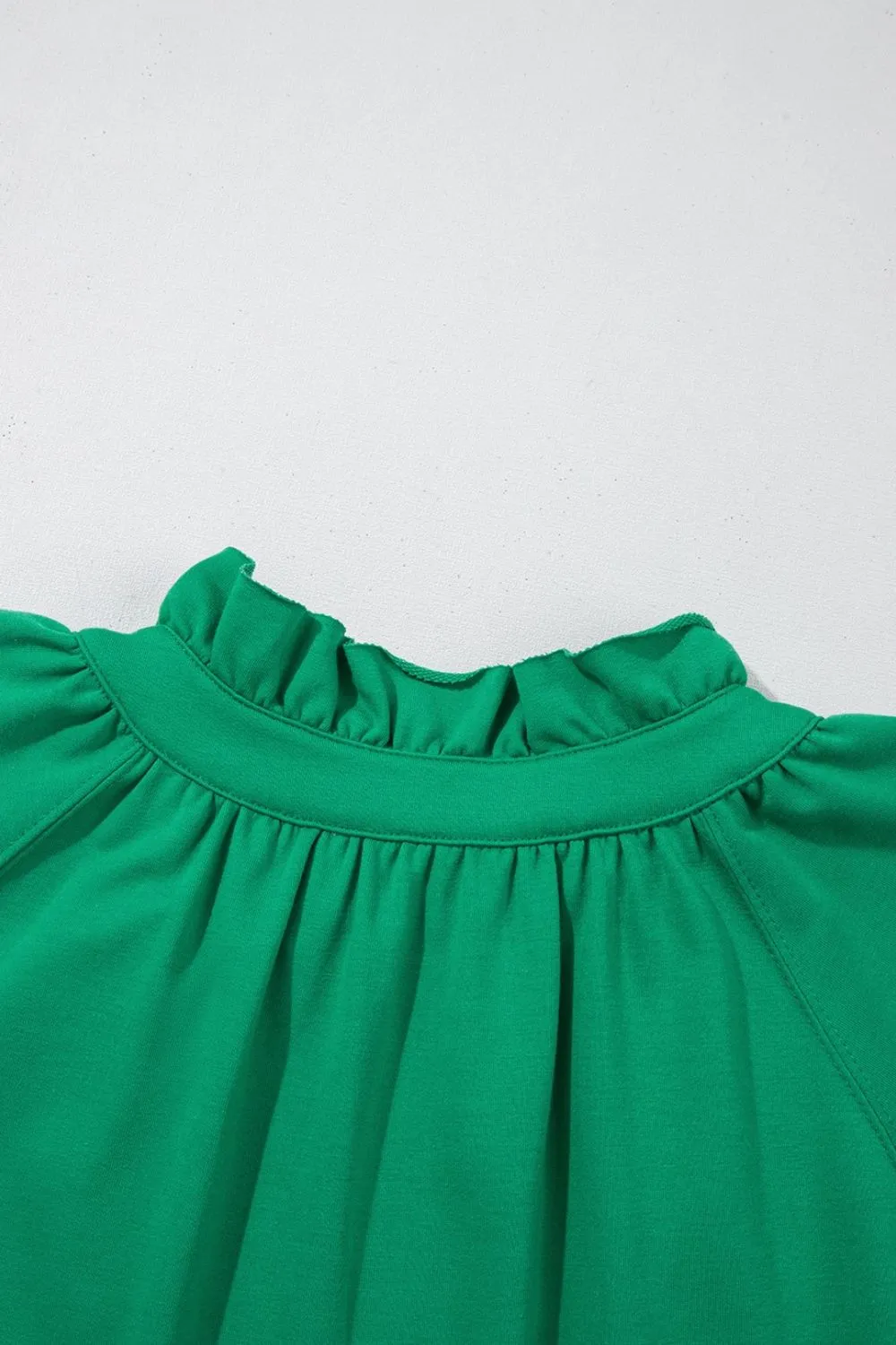 Frill Zip Front Puff Sleeve Top and Skort Set - Image 10