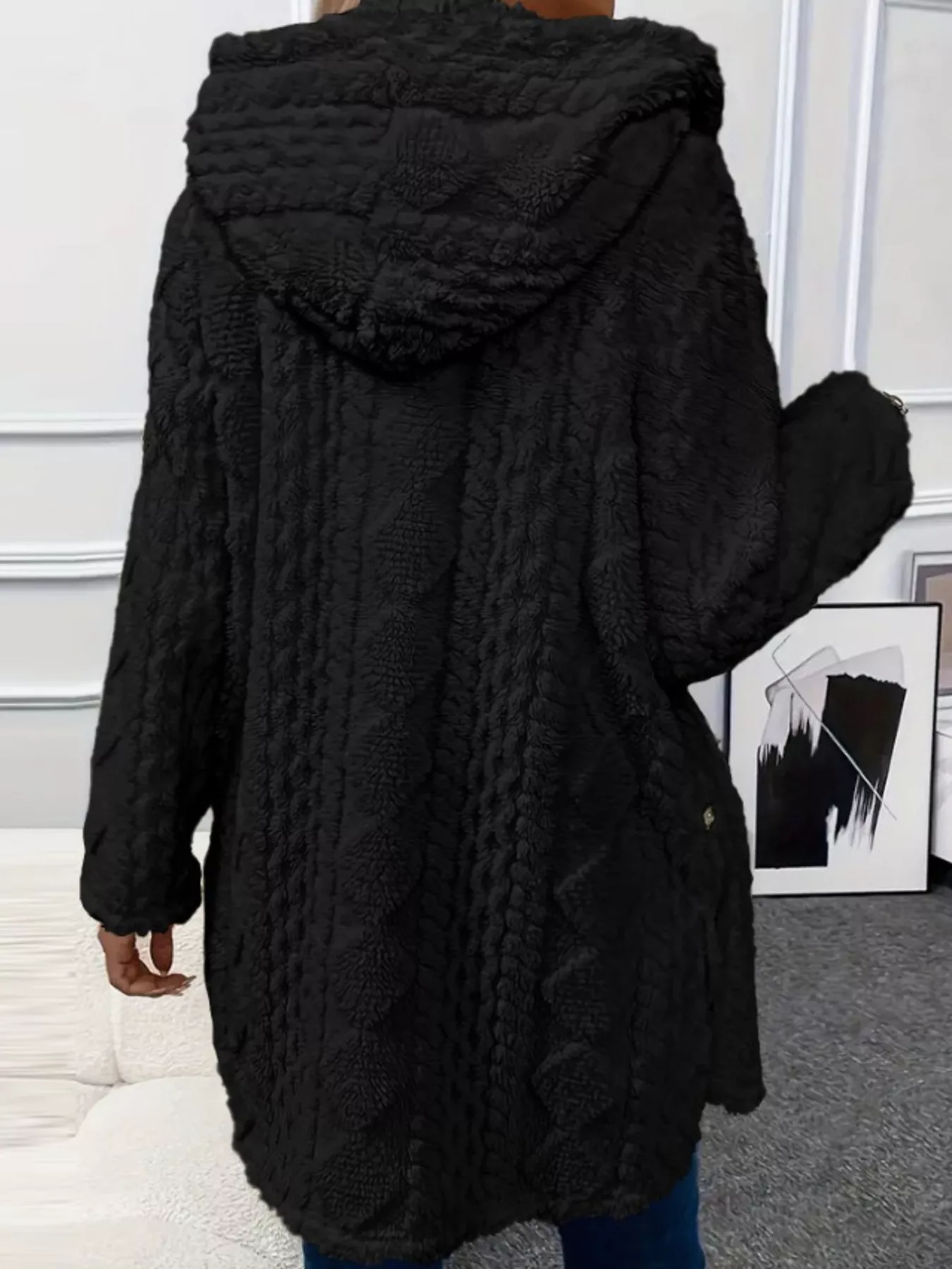 Full Size Button-Down Hooded Outerwear Plus Size - Image 10