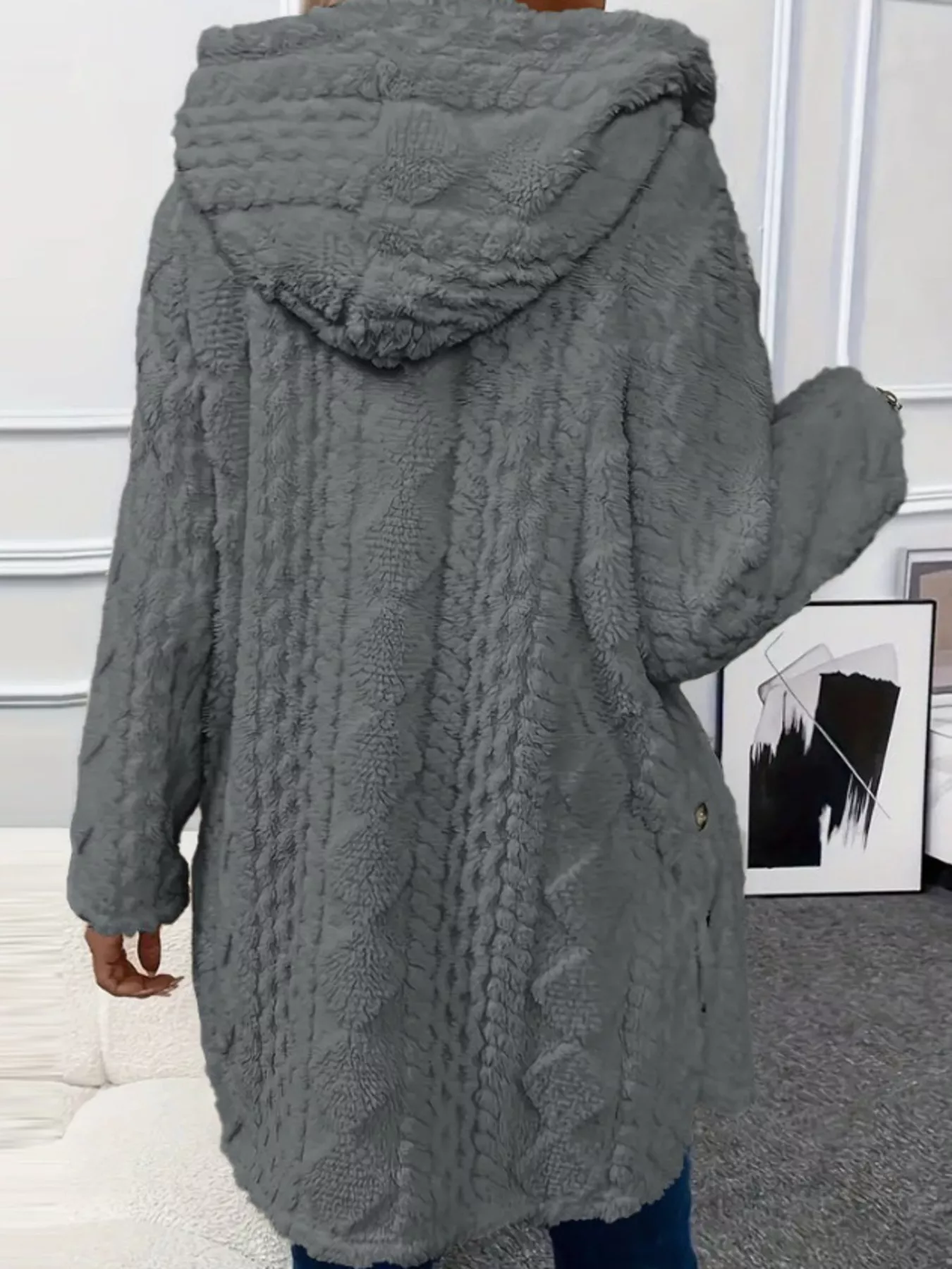 Full Size Button-Down Hooded Outerwear Plus Size - Image 15