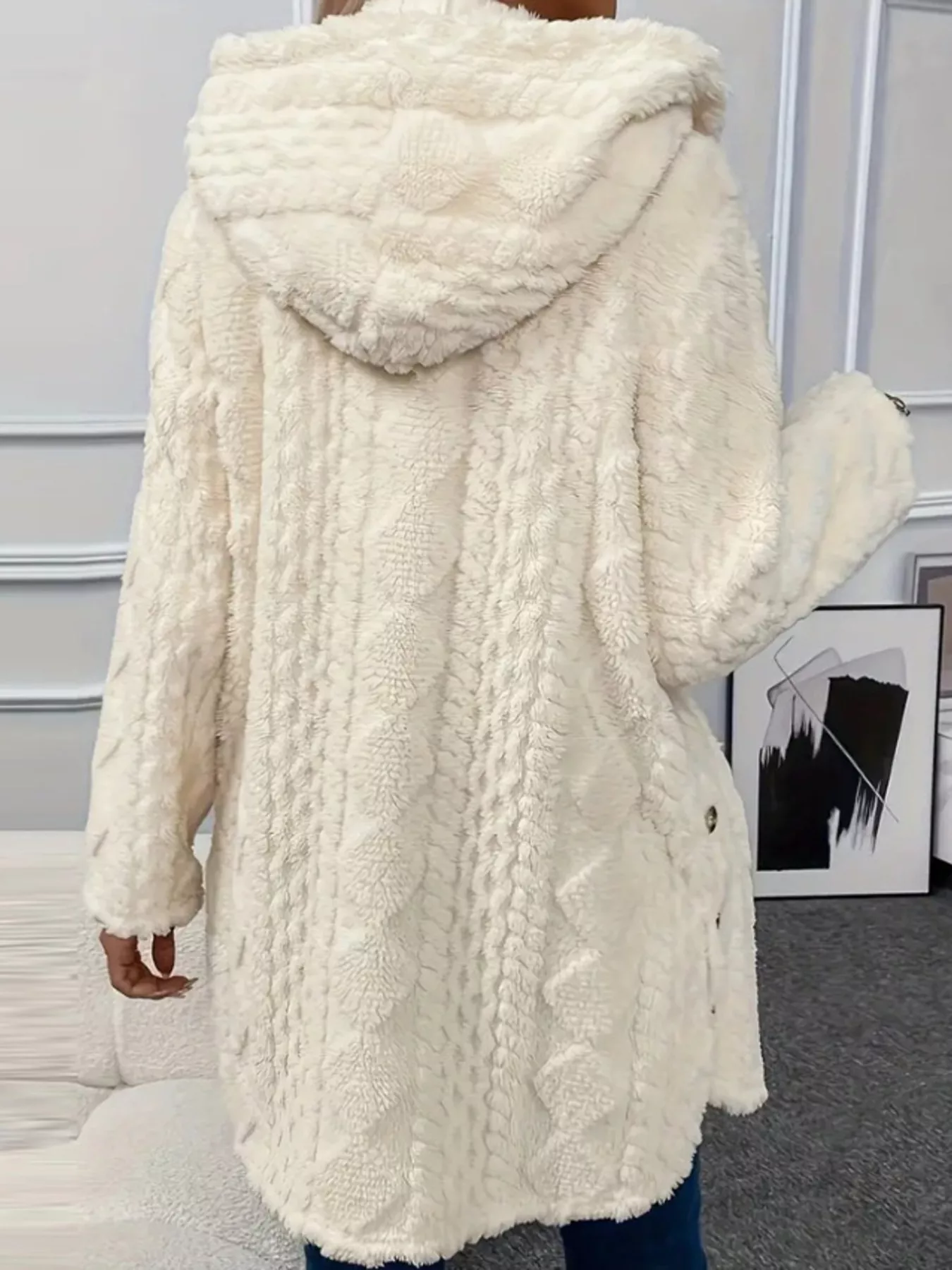 Full Size Button-Down Hooded Outerwear Plus Size - Image 19