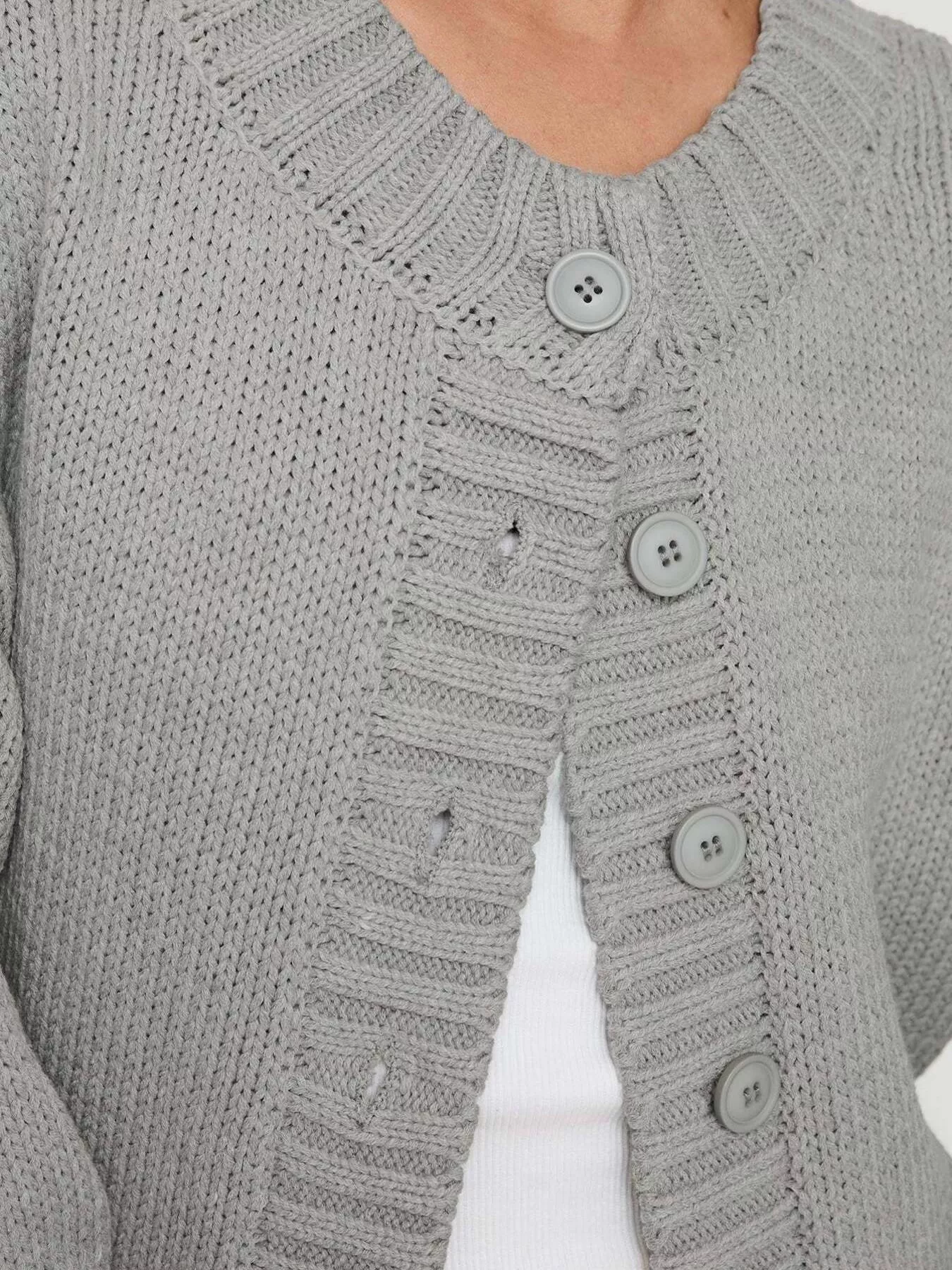 Full Size Button-Down Knit Cardigan Plus Size - Image 9