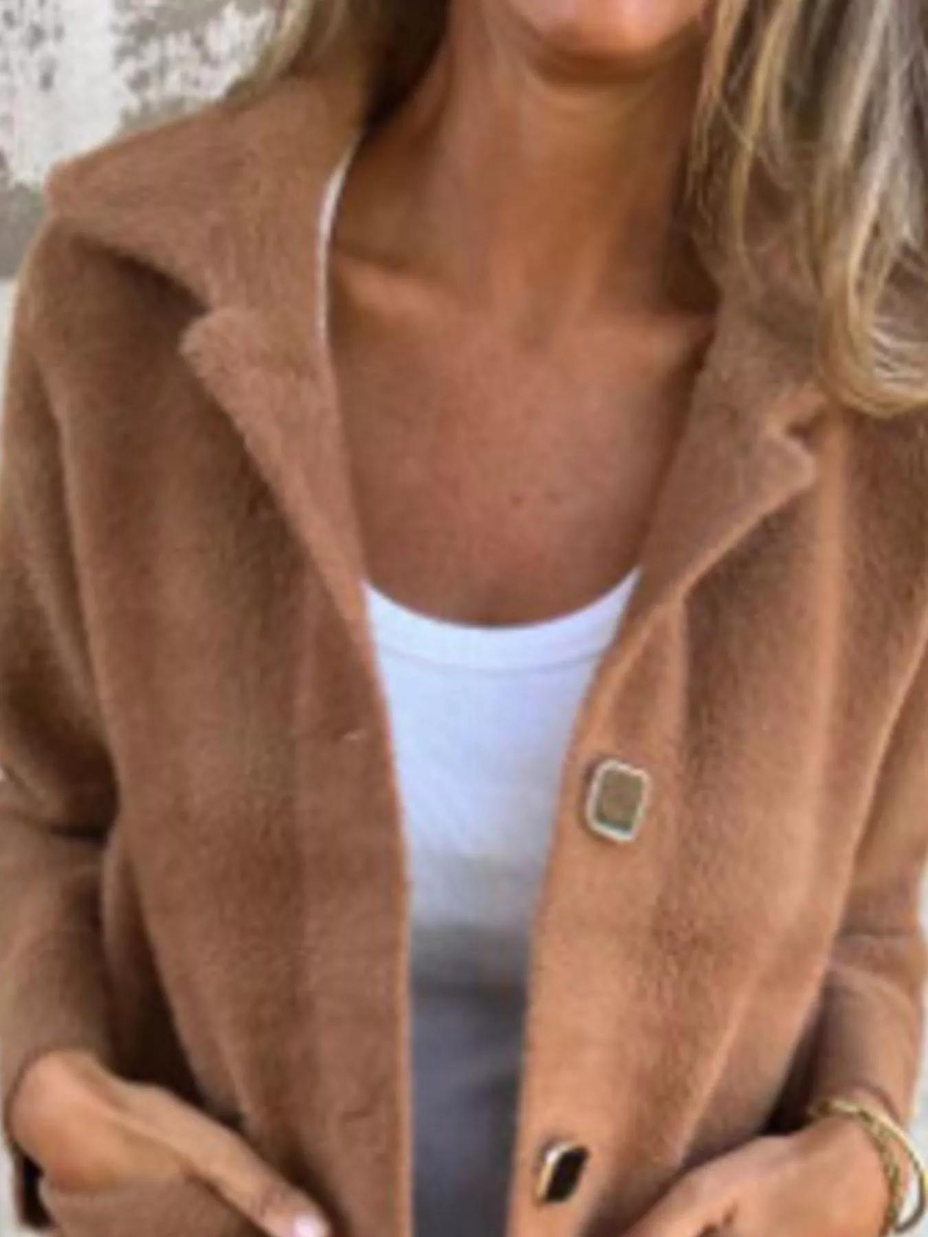 Full Size Button-Down Long Sleeve Longline Coat Plus Size - Image 12