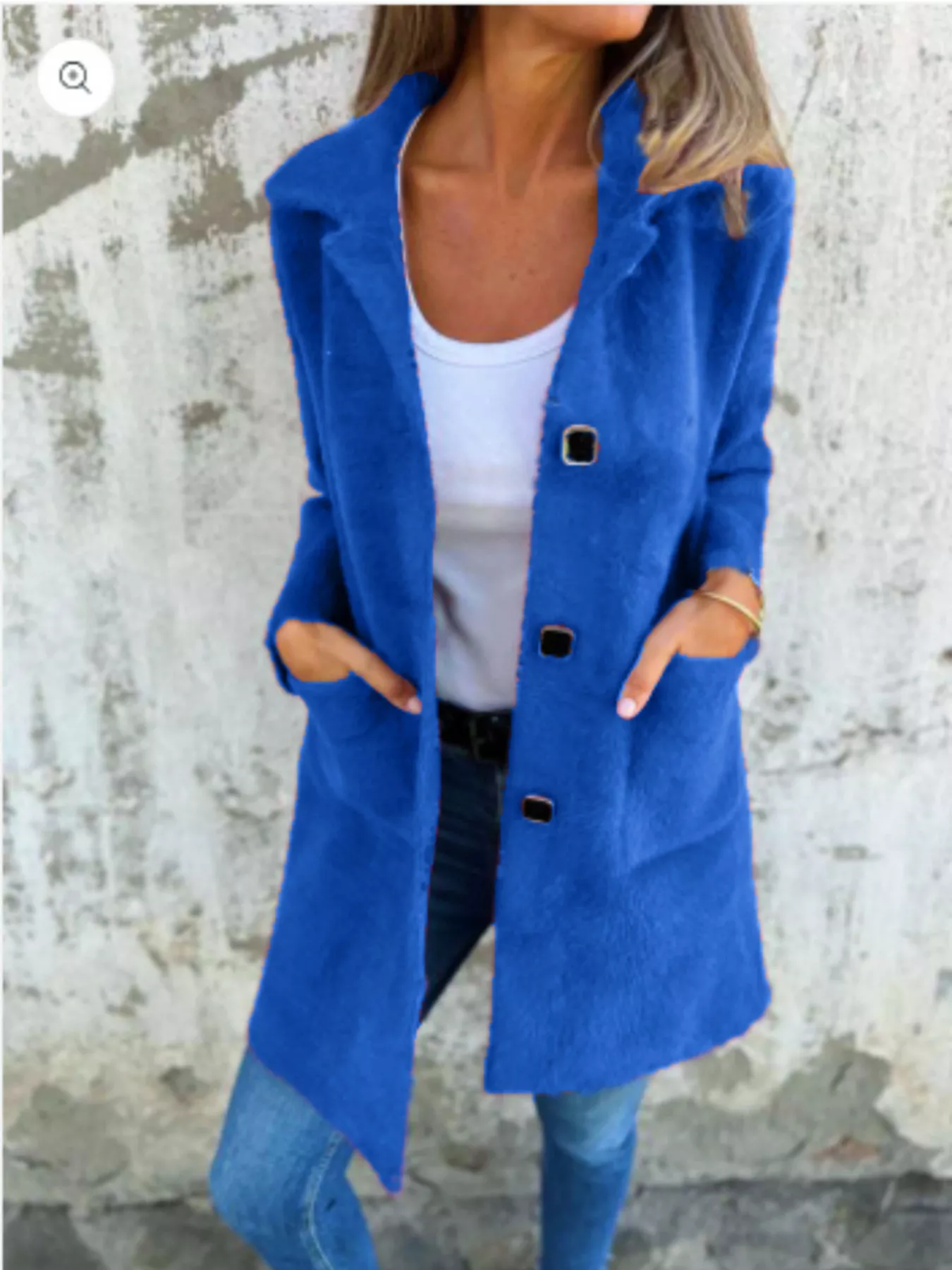 Full Size Button-Down Long Sleeve Longline Coat Plus Size - Image 13