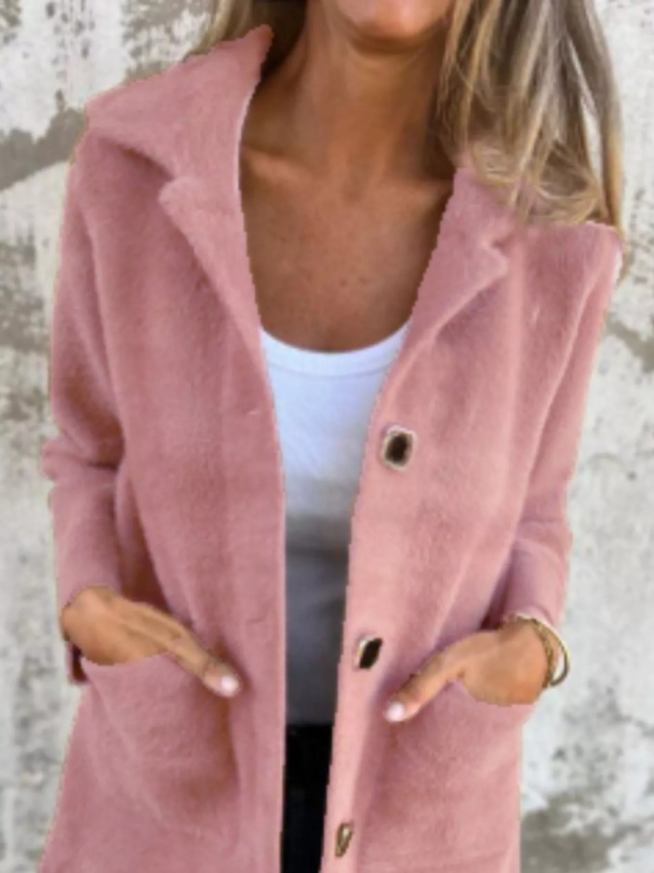 Full Size Button-Down Long Sleeve Longline Coat Plus Size - Image 2