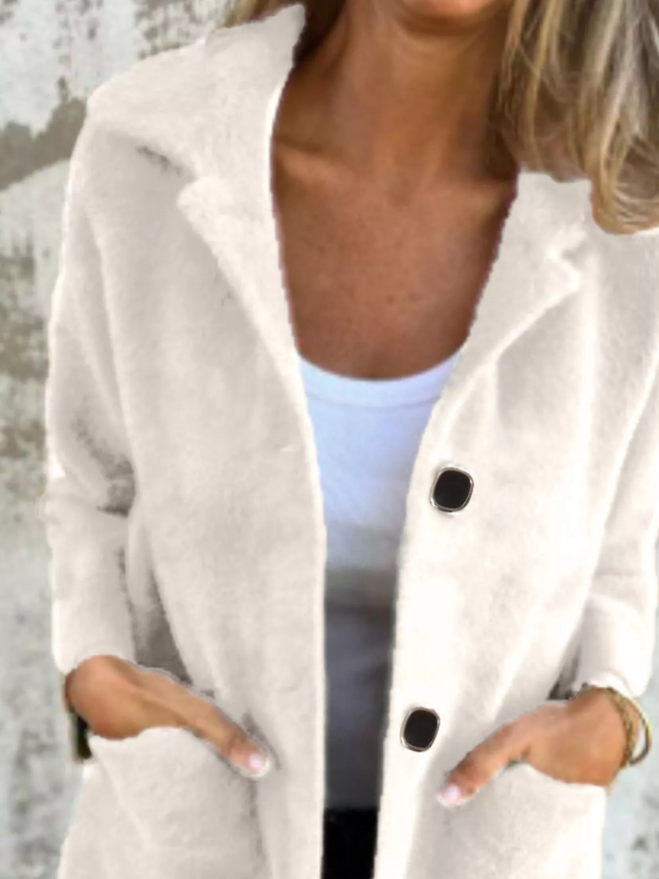 Full Size Button-Down Long Sleeve Longline Coat Plus Size - Image 8