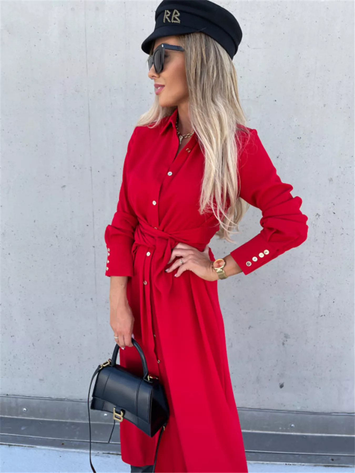 Full Size Button Front Shirt Dress Plus Size - Image 19