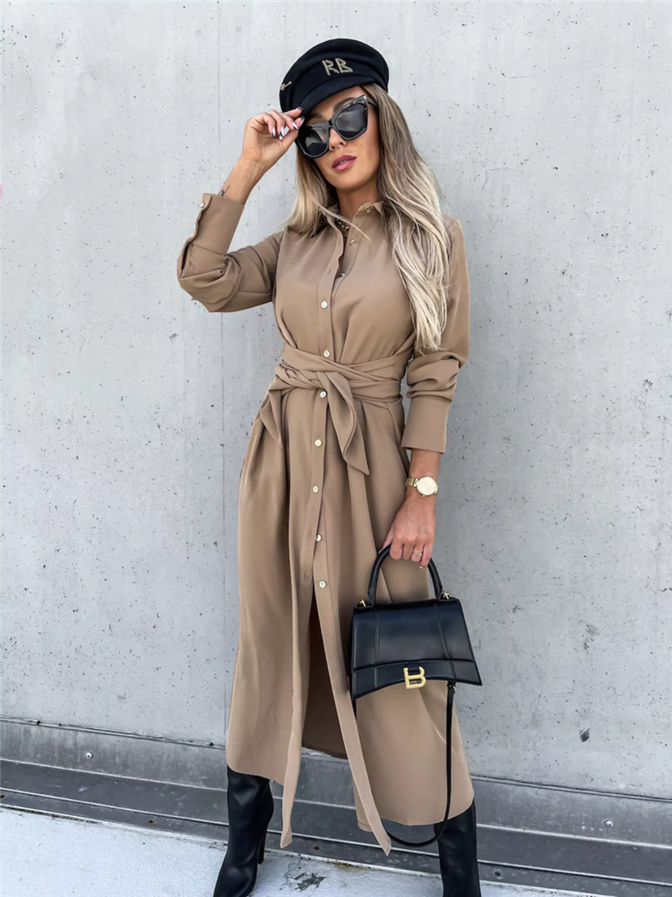Full Size Button Front Shirt Dress Plus Size - Image 4