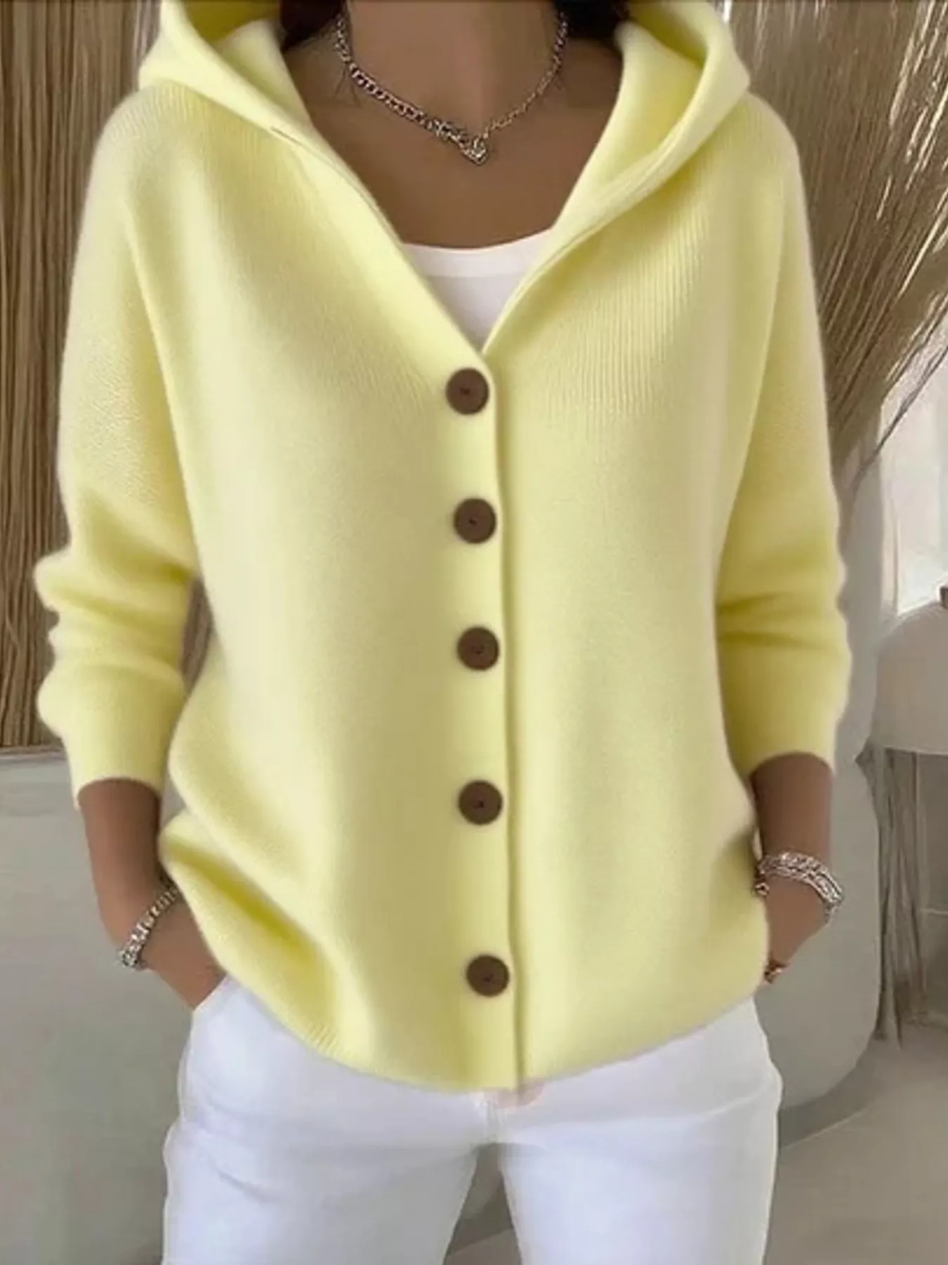 Full Size Button Up Long Sleeve Cardigan Plus Size - Image 10