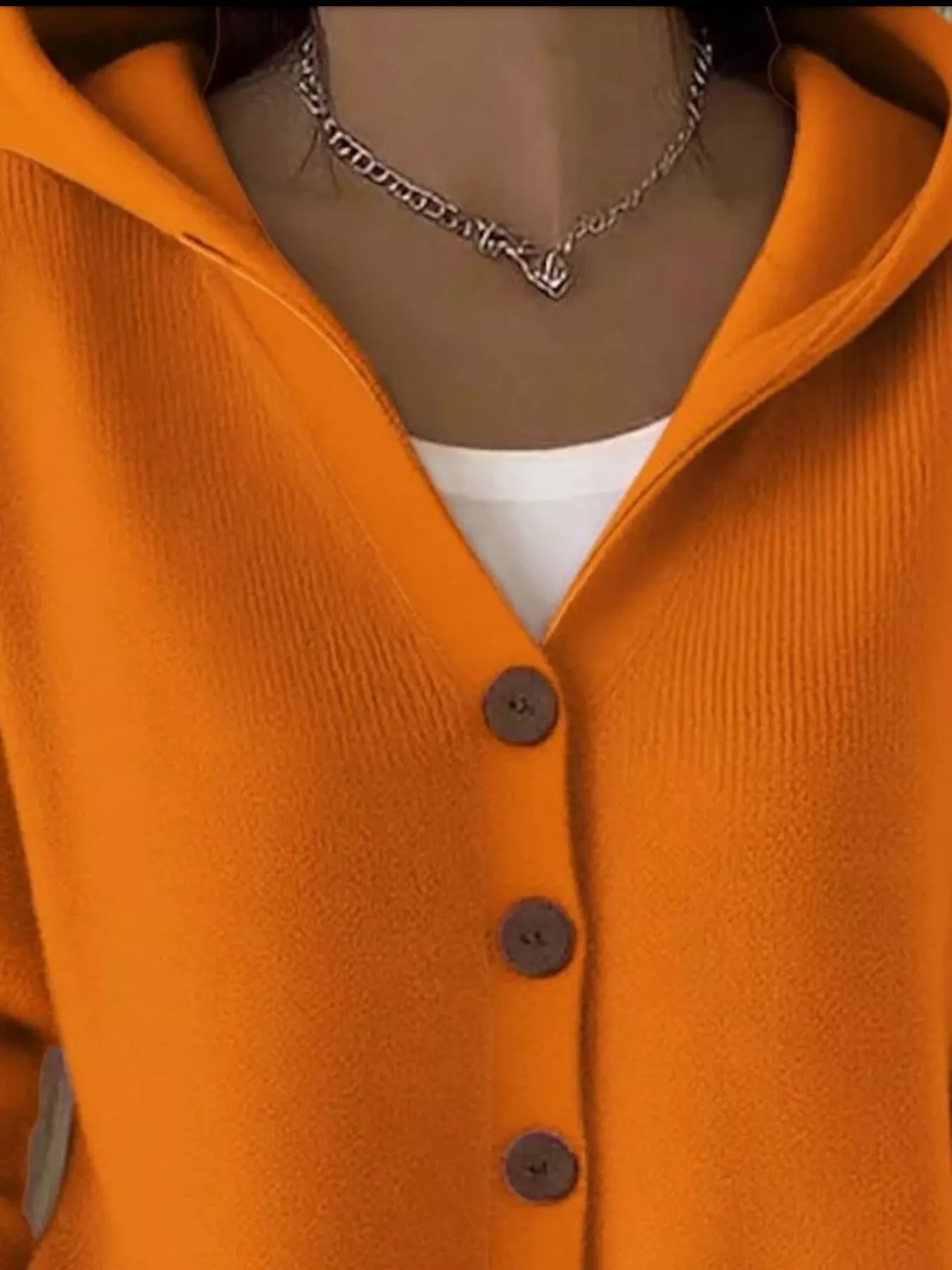 Full Size Button Up Long Sleeve Cardigan Plus Size - Image 14