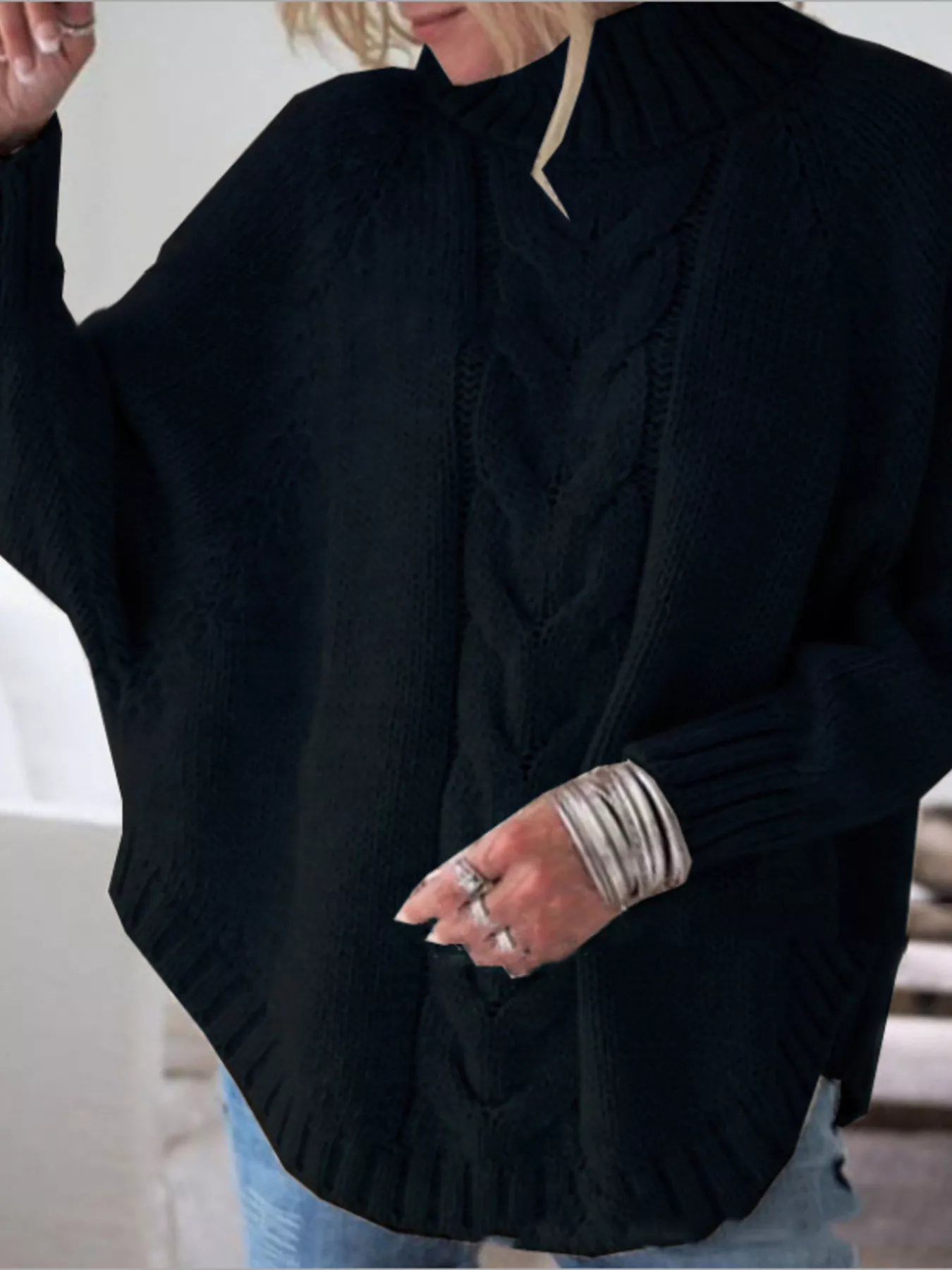 Full Size Cable-Knit Long Sleeve Sweater Plus Size - Image 17