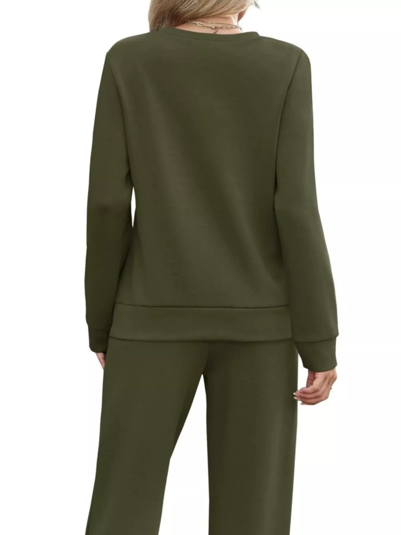 Full Size Casual Long Sleeve Top and Pants Set Plus Size - Image 15