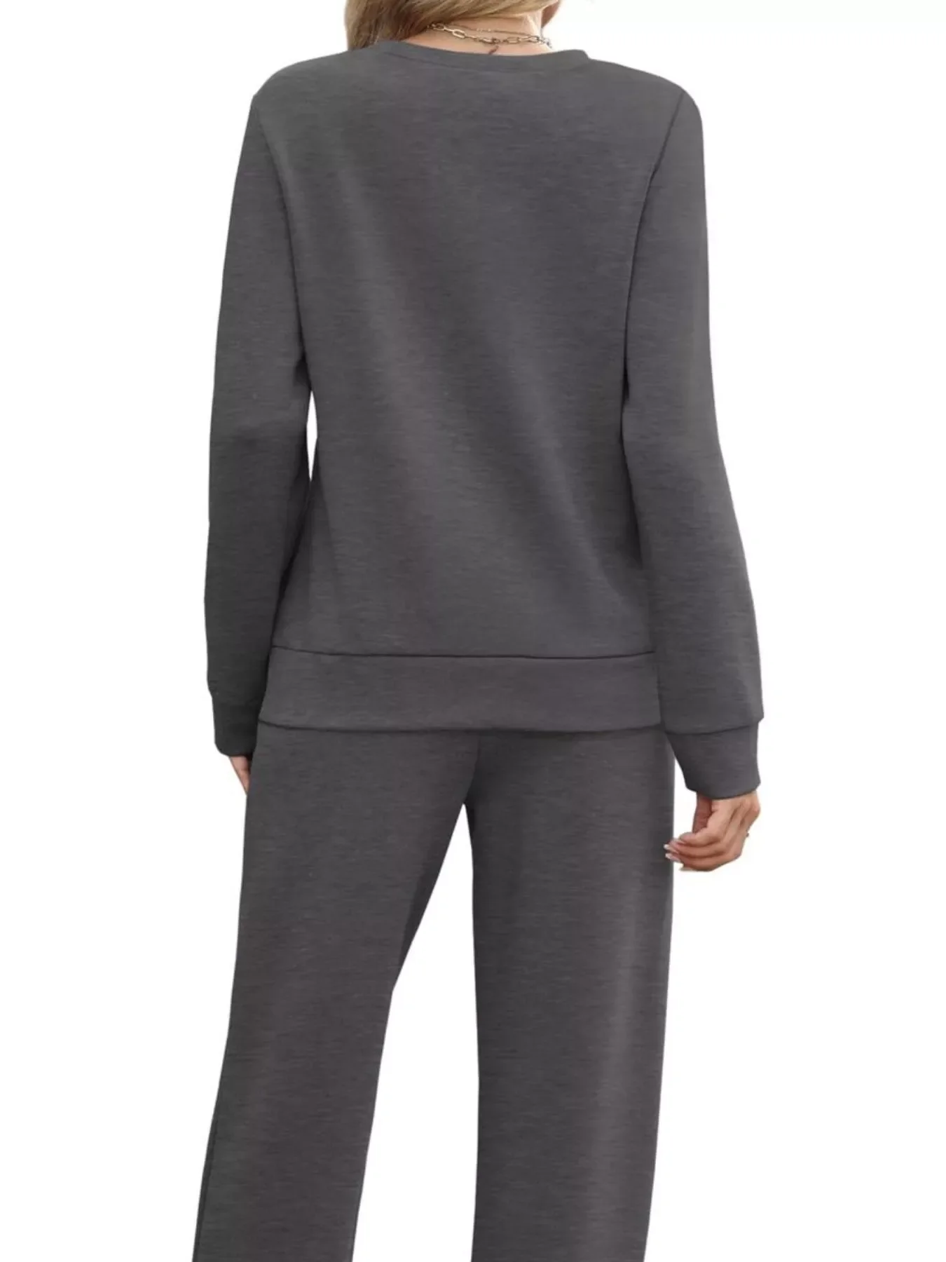 Full Size Casual Long Sleeve Top and Pants Set Plus Size - Image 18