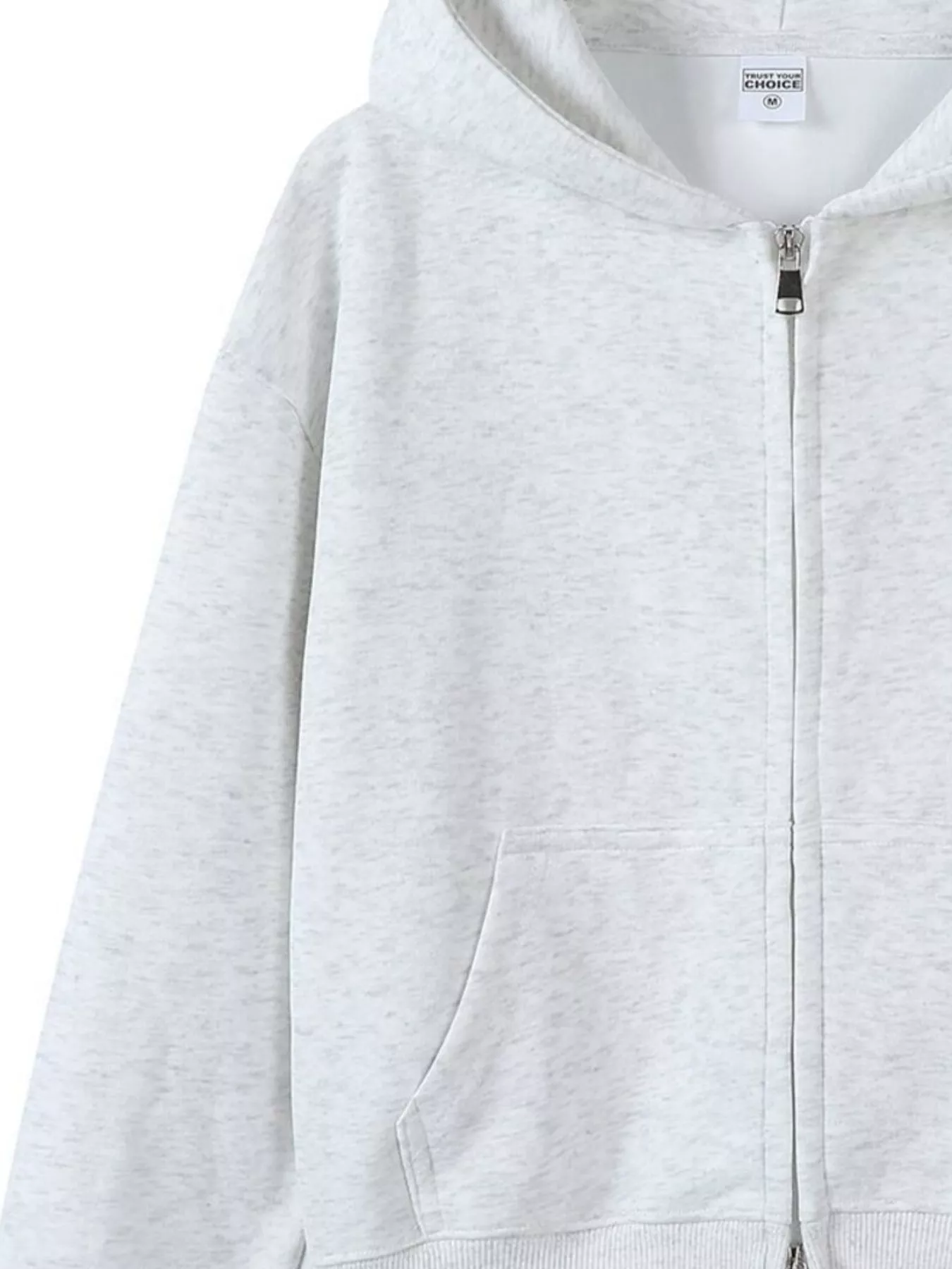 Full Size Casual Zip-Up Long Sleeve Hoodie Plus Size - Image 11