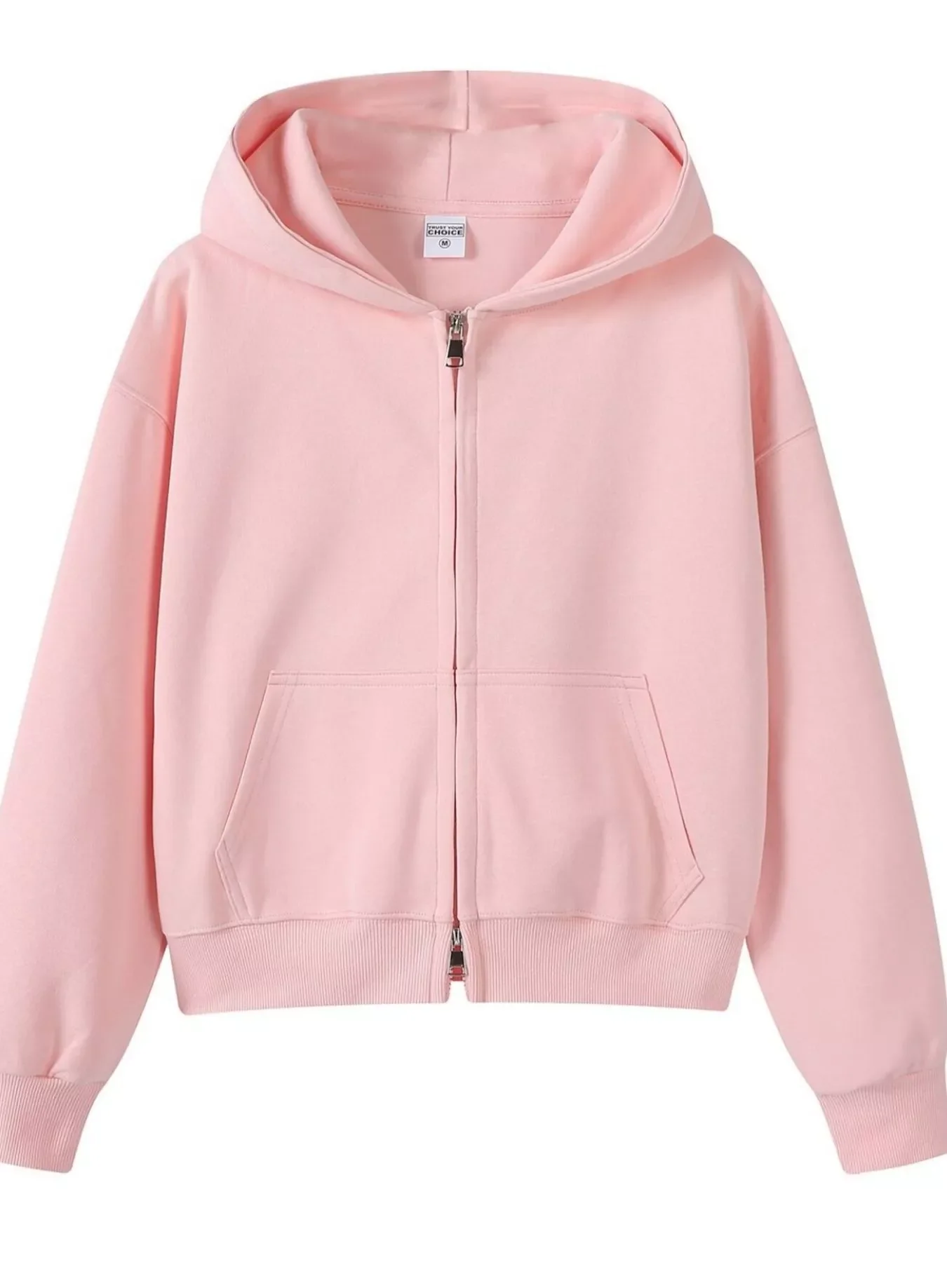 Full Size Casual Zip-Up Long Sleeve Hoodie Plus Size - Image 3