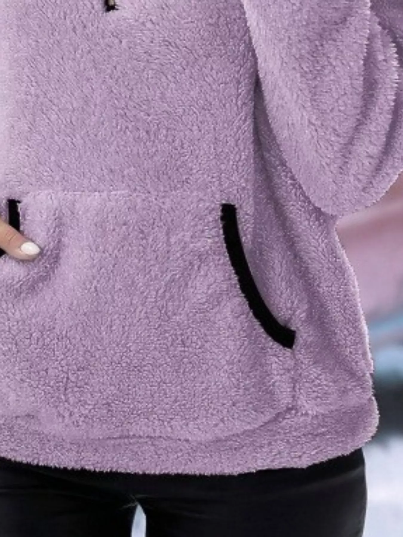 Full Size Cozy Fleece Quarter Zip Long Sleeve Sweatshirt Plus Size - Image 20