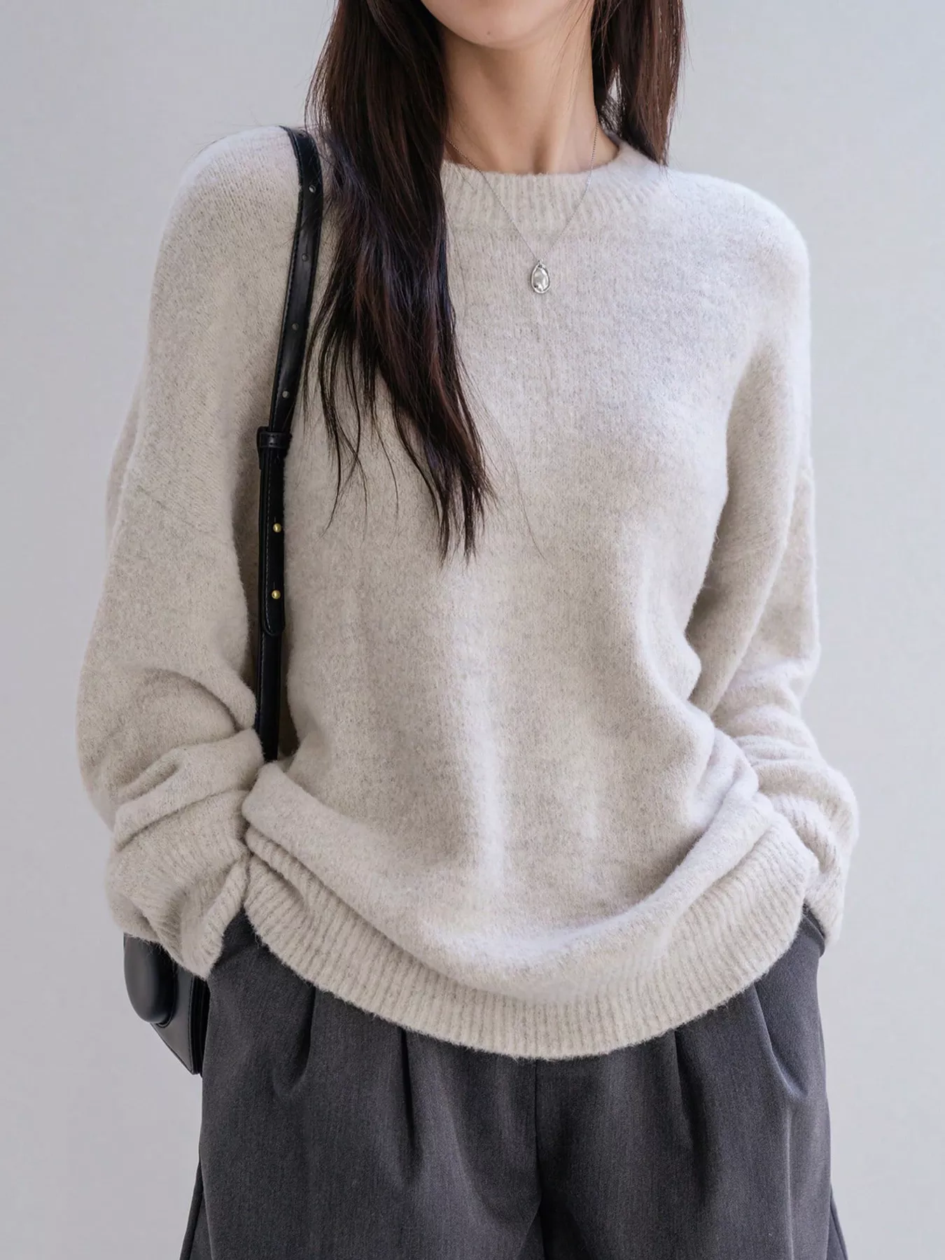 Full Size Cozy Knit Round Neck Oversized Sweater Plus Size - Image 4