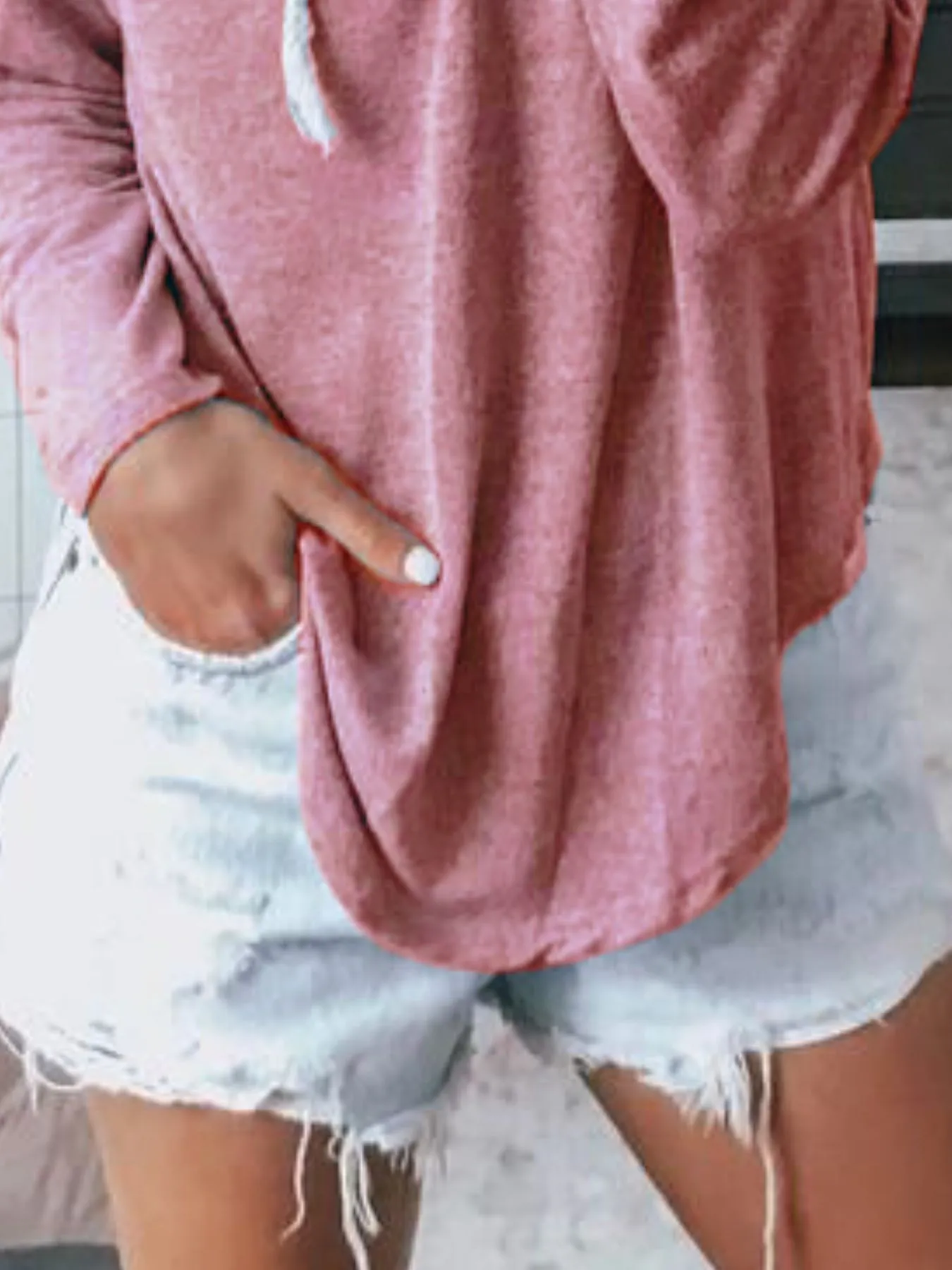Full Size Drawstring Long Sleeve Hoodie Plus Size - Image 24