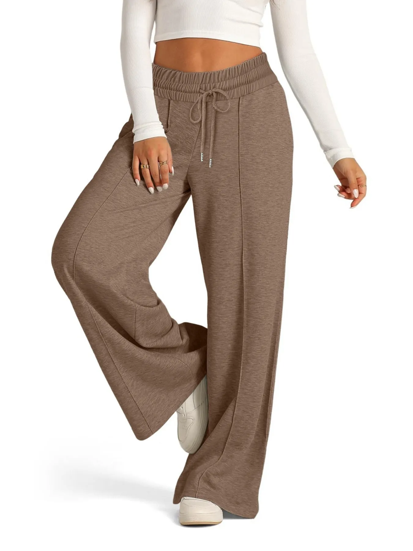 Full Size Drawstring Relaxed Fit Wide Leg Pants Plus Size - Image 2